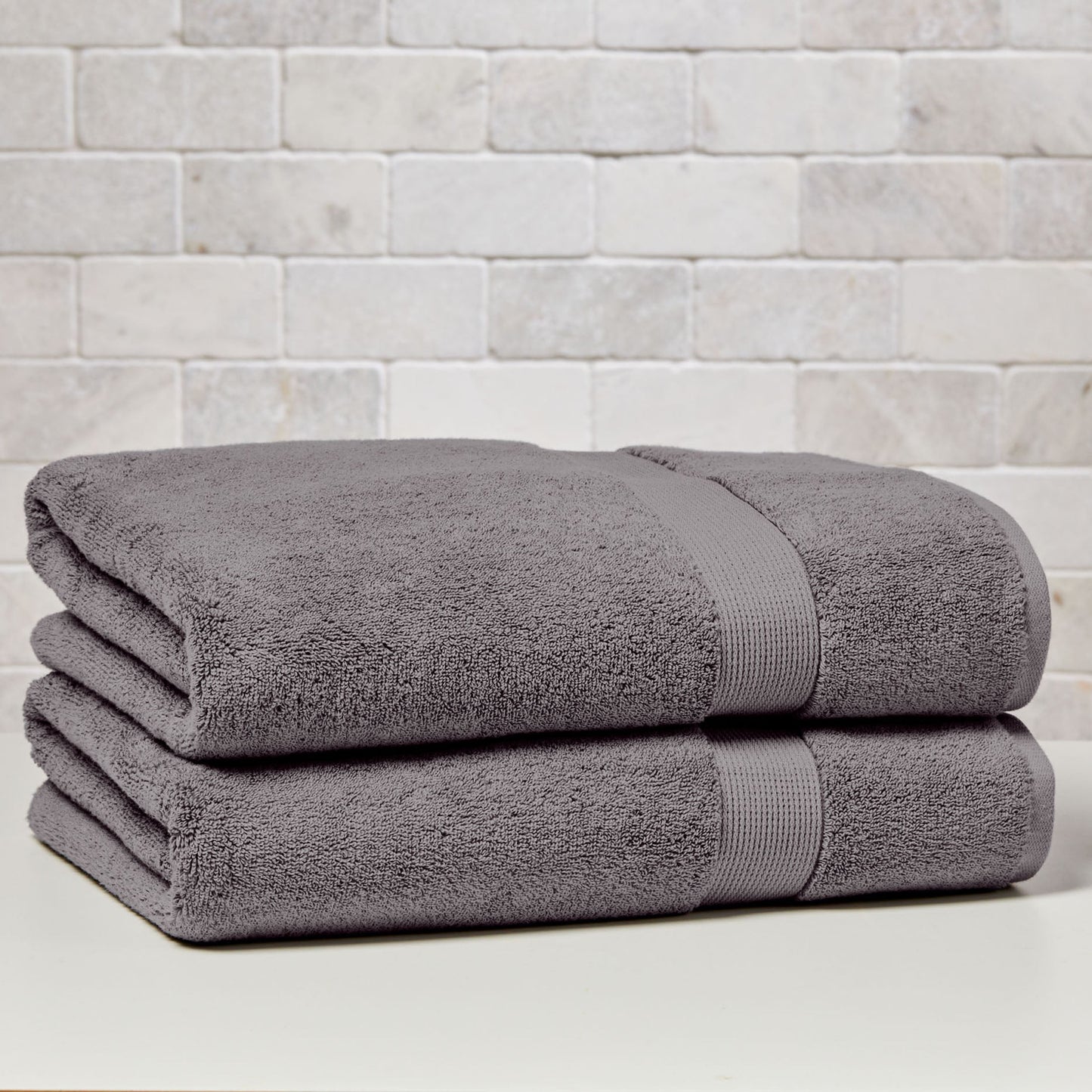 Better Homes & Gardens Signature Soft Solid Cotton 2 Piece Bath Sheet Set,Grey Flannel