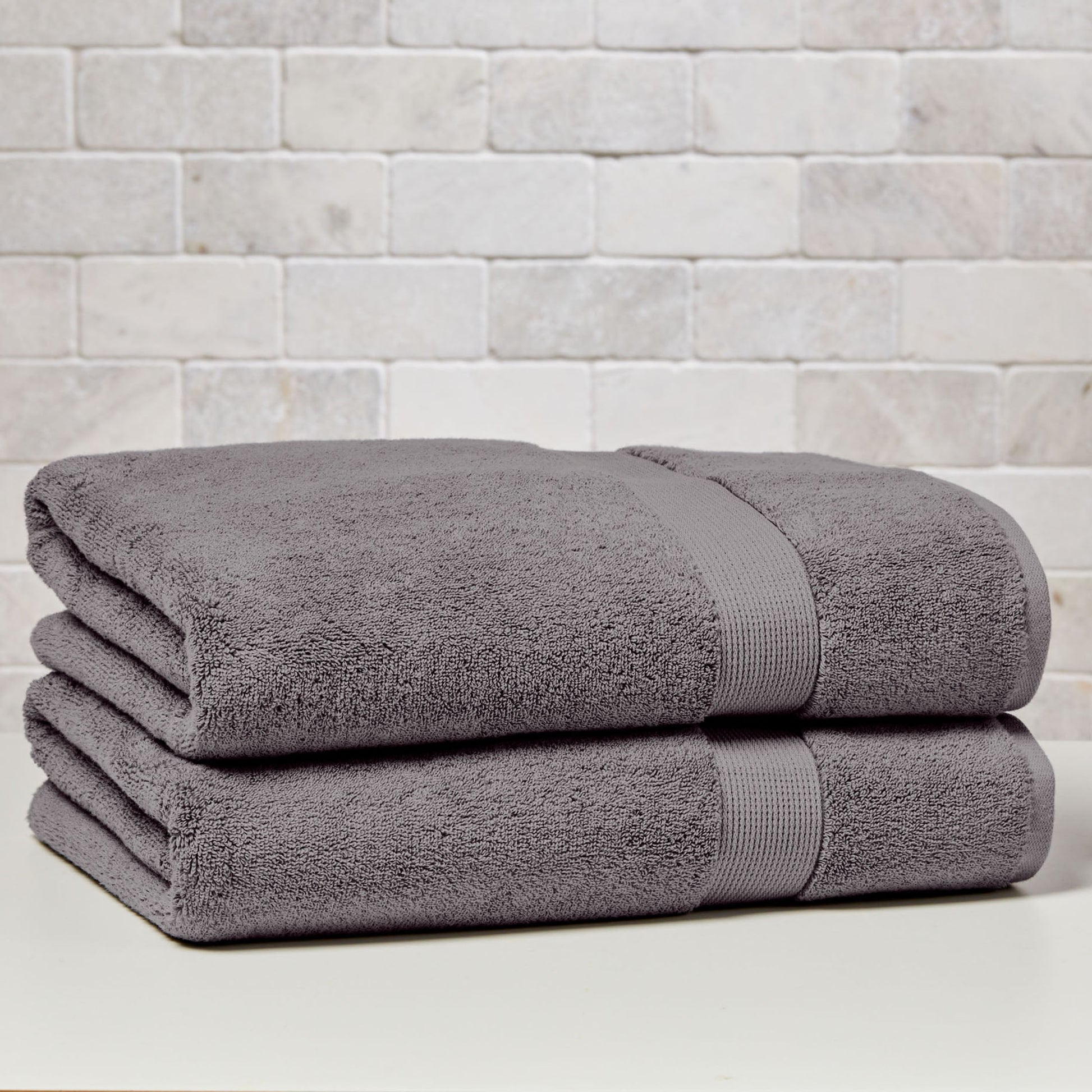 Better Homes & Gardens Signature Soft Solid Cotton 2 Piece Bath Sheet Set,Grey Flannel