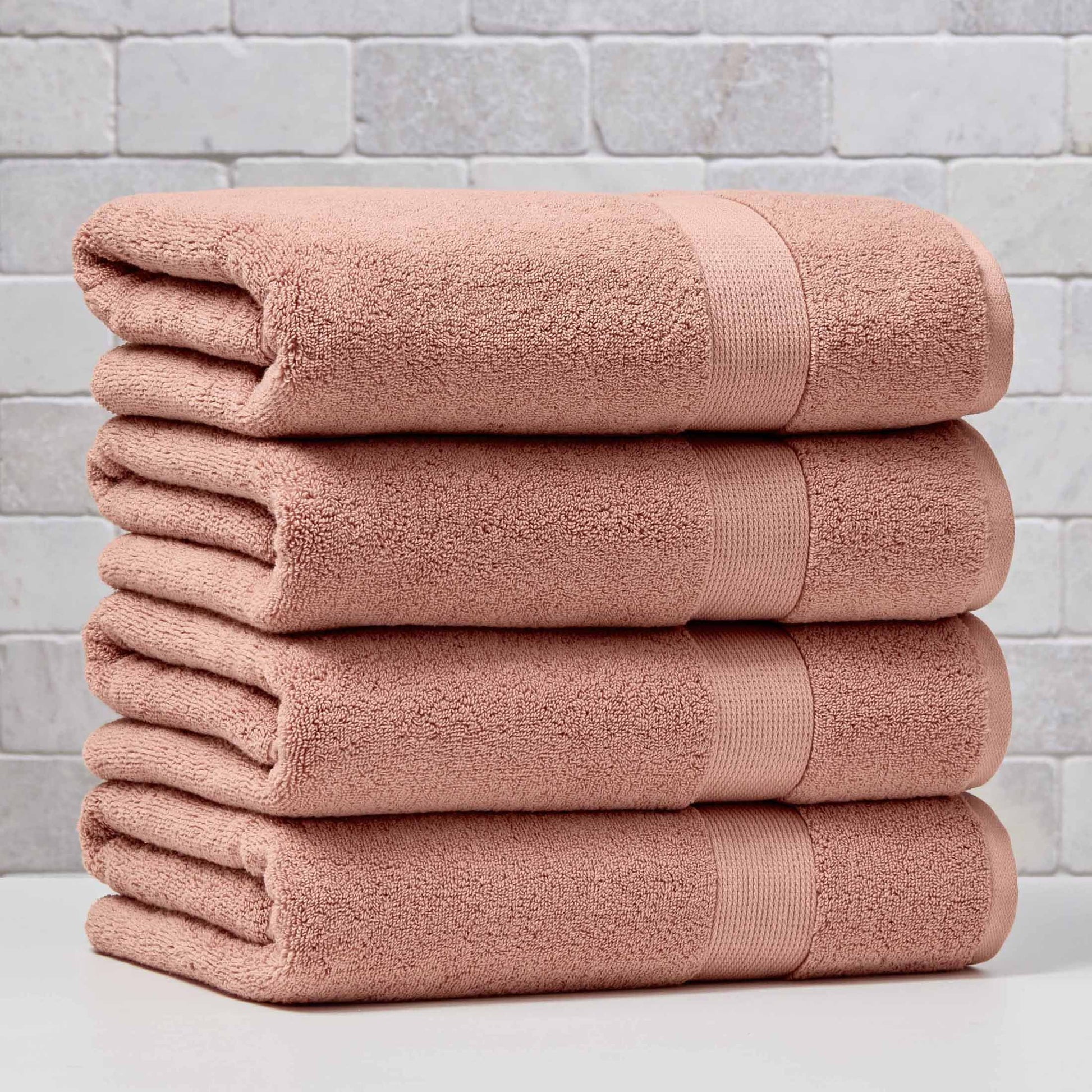 Better Homes & Gardens Signature Soft Solid Cotton 4 Piece Bath Bath Towel Set,Old Rose