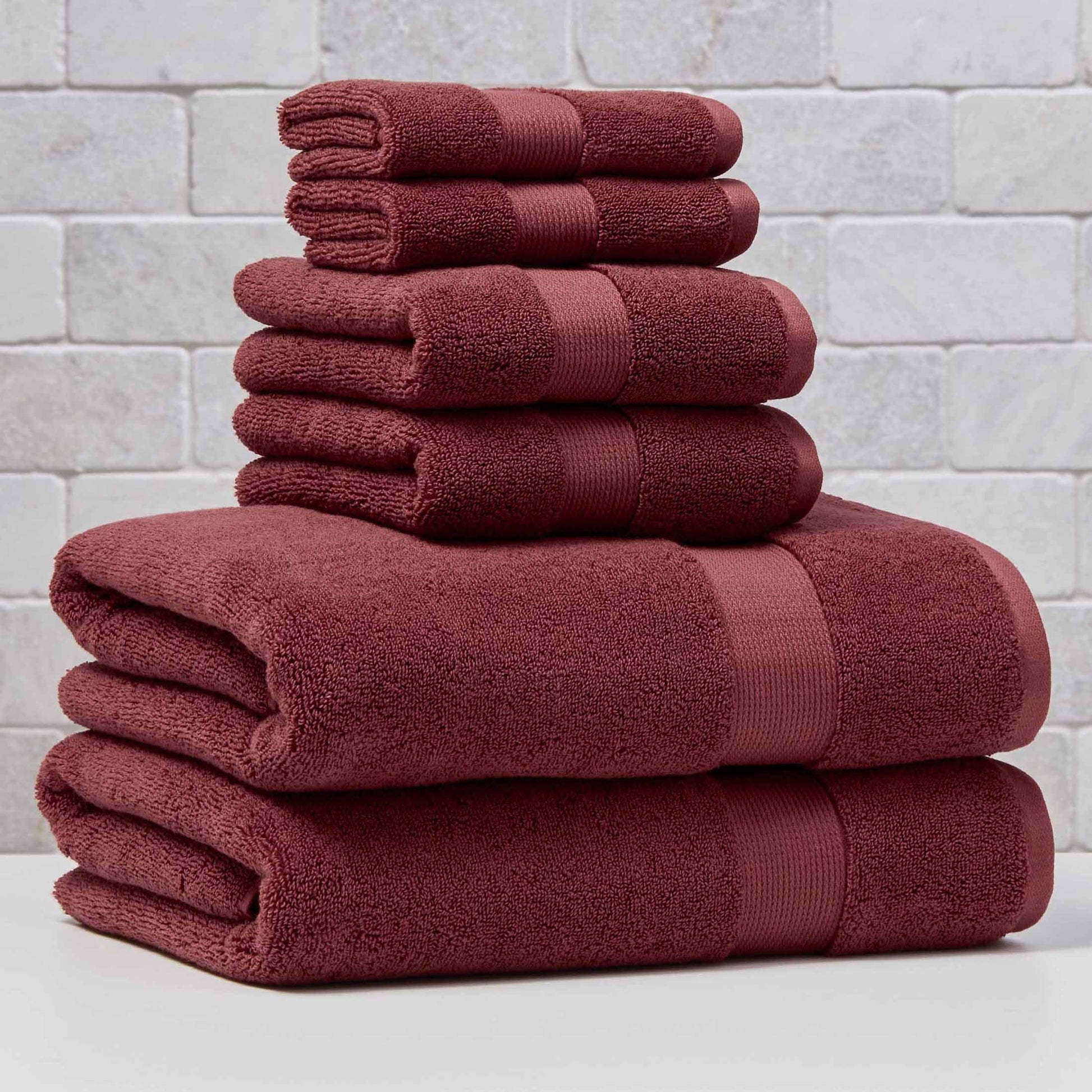 Better Homes & Gardens Signature Soft Solid Cotton 6 Piece Bath Towel Set,Deep Redwood