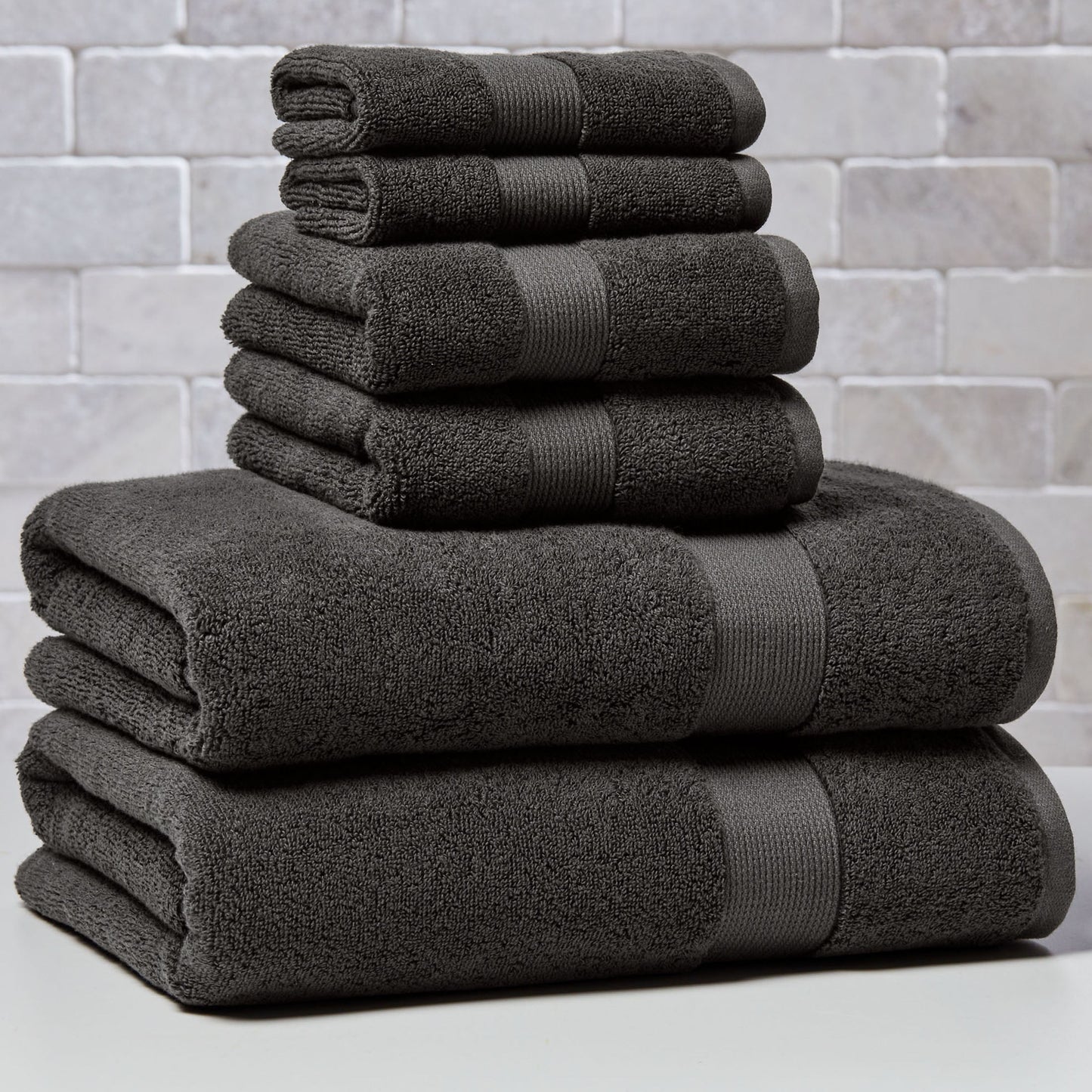 Better Homes & Gardens Signature Soft Juego de Toallas SÃ³lidas de 6 Piezas, Sombra Gris