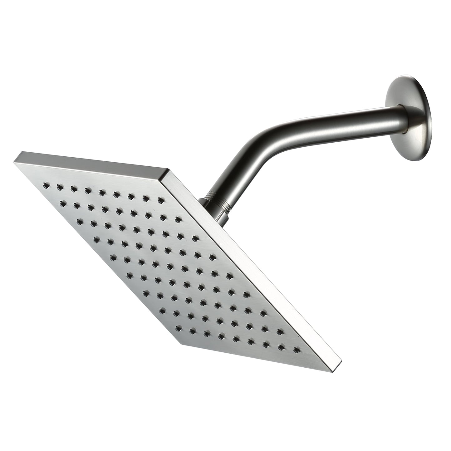 Better Homes & Gardens 1-Setting 8 in. Square Rain Showerhead in Brushed Nickel