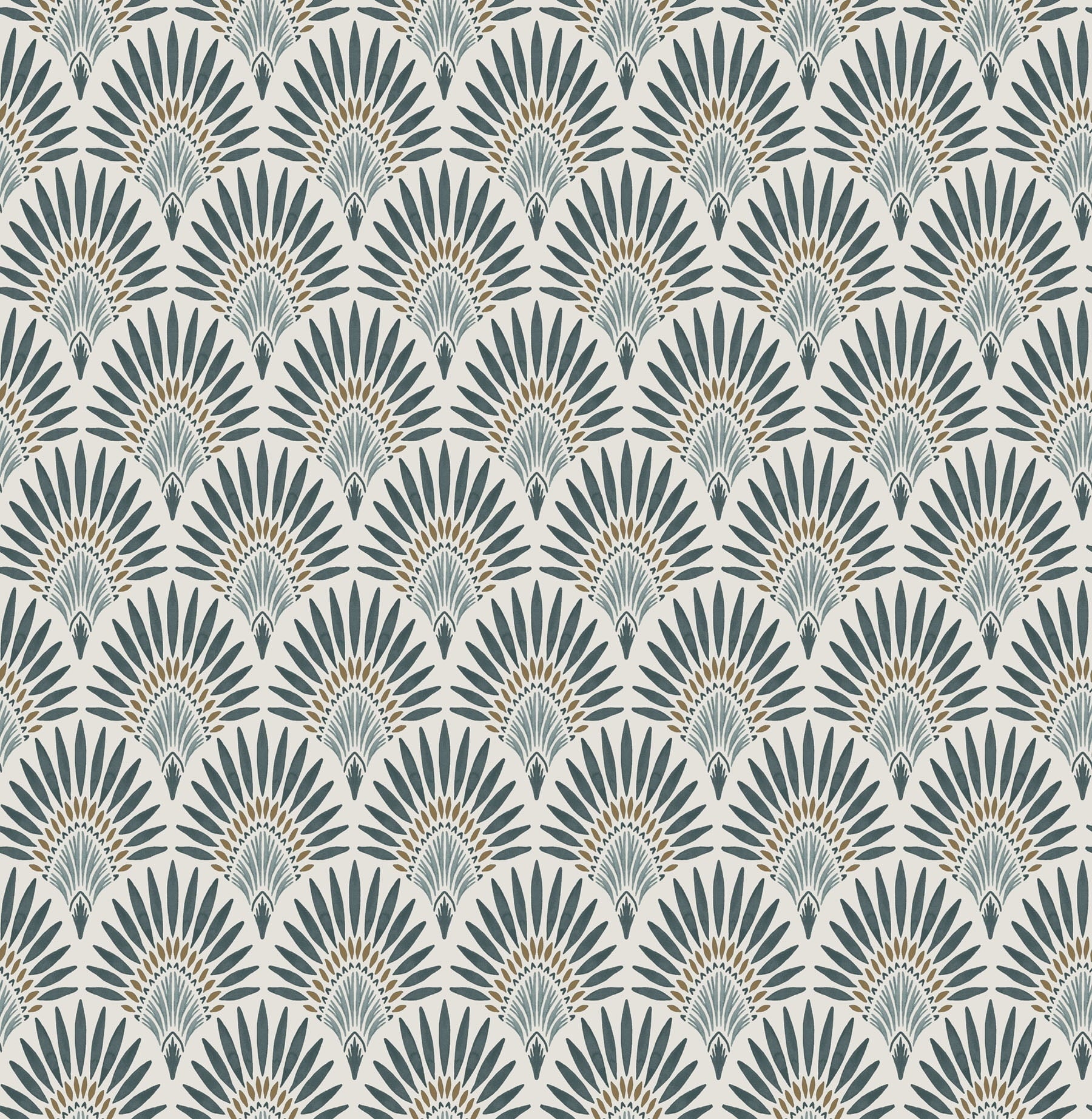 Better Homes & Gardens Teal Zelda Fan Peel and Stick Wallpaper 30.75 Sq. ft, 1 Count