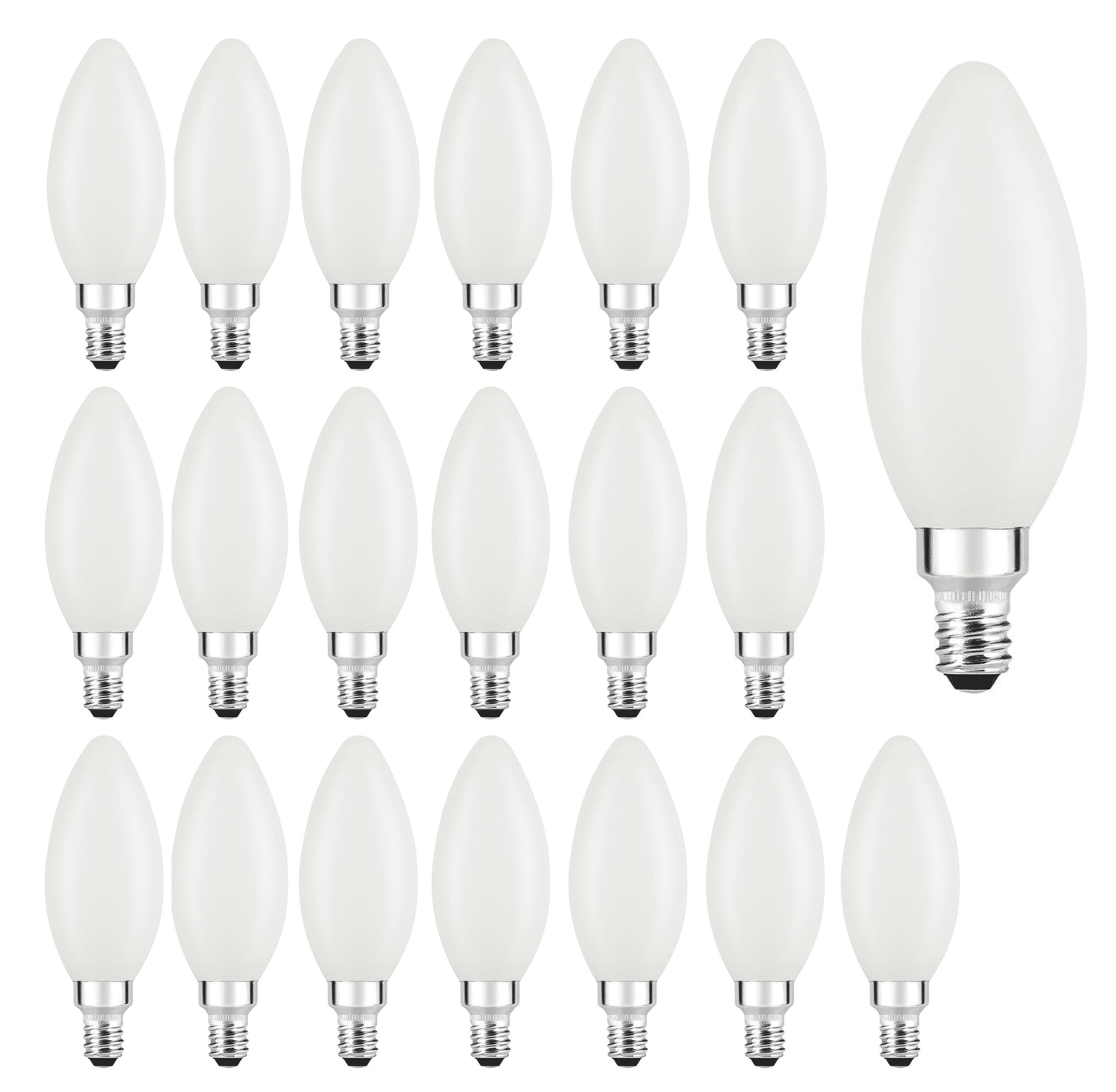Better Homes and Gardens 3W (40W Equivalent) B10 Daylight LED Filament Light Bulbs, Porcelain (20 pack)