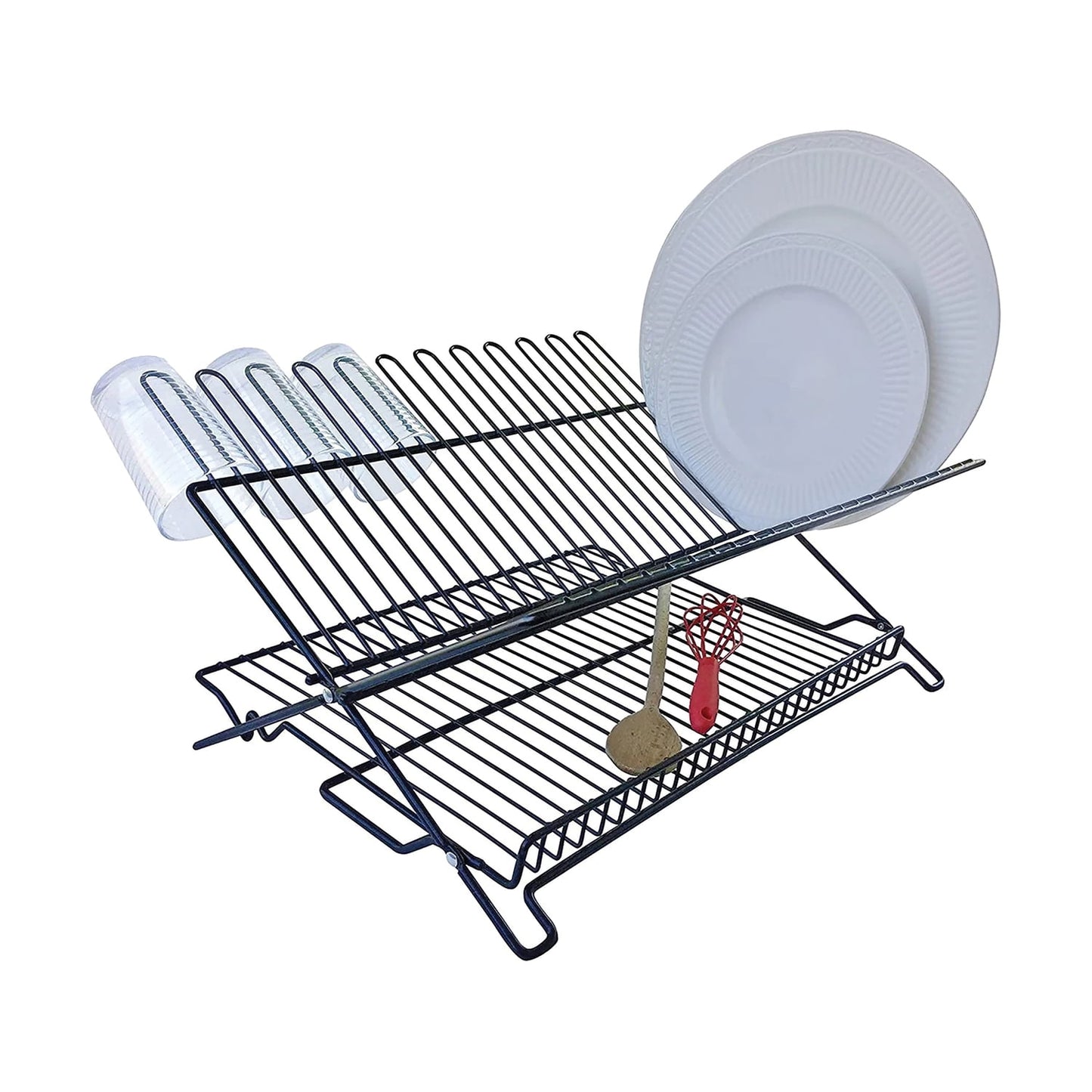 Better Houseware Jr. Folding Dish Rack, Black