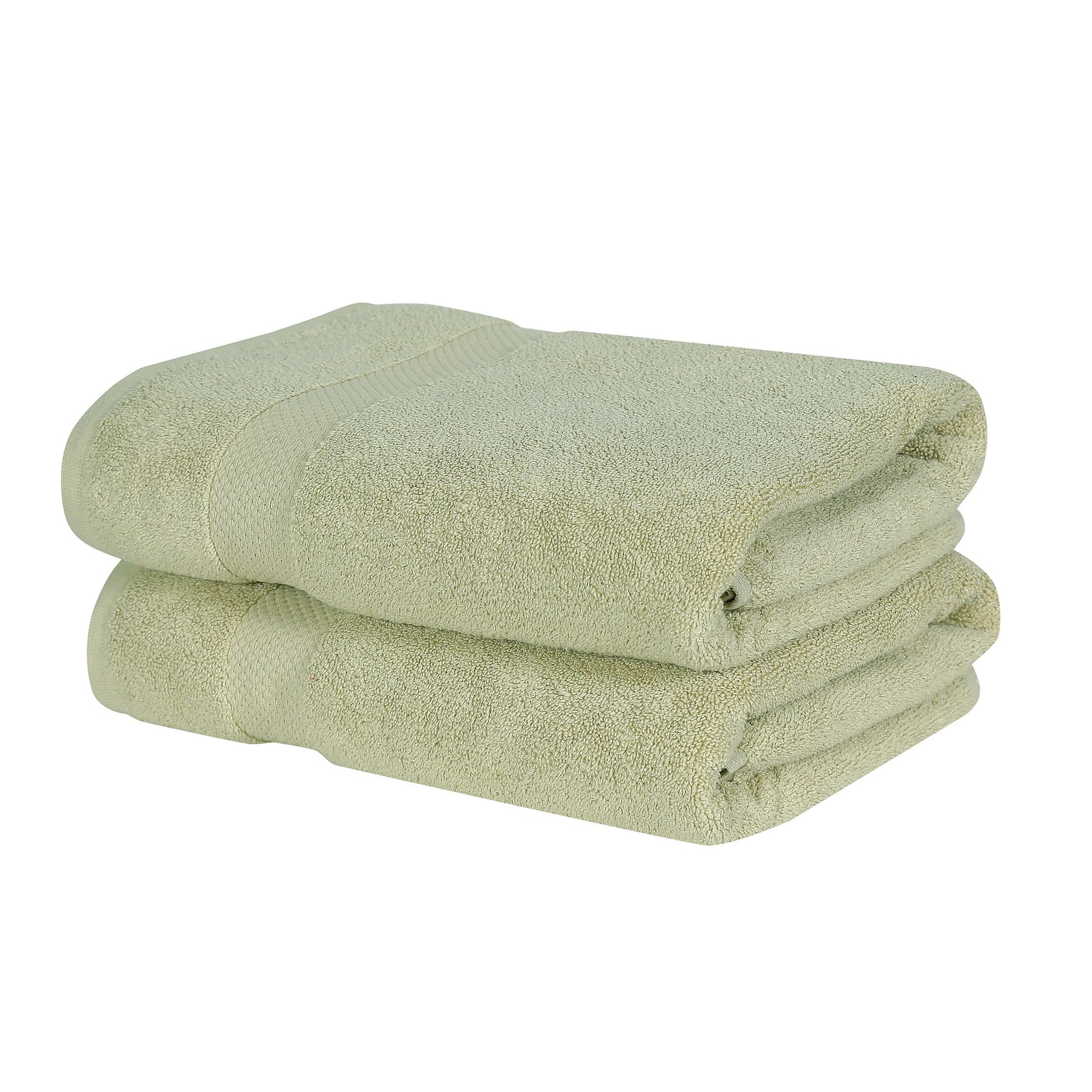 Better Trends 2-Pack Bath Towels 100% Ring Spun Cotton Lightweight, Soft, Extra Absorbent Bath Towels Set for Bathroom Gym Travel Camp Pool Sage-Splash Collection
