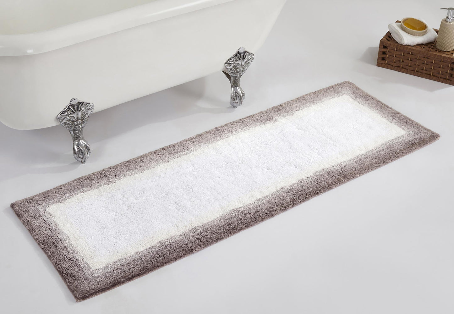 Better Trends 20" x 60" Bathroom Runner Mat 100% Cotton, Extra Soft Tufted Bath Rug, Water Absorbent & Non Slip Bath Mat, Beige Torrent Collection