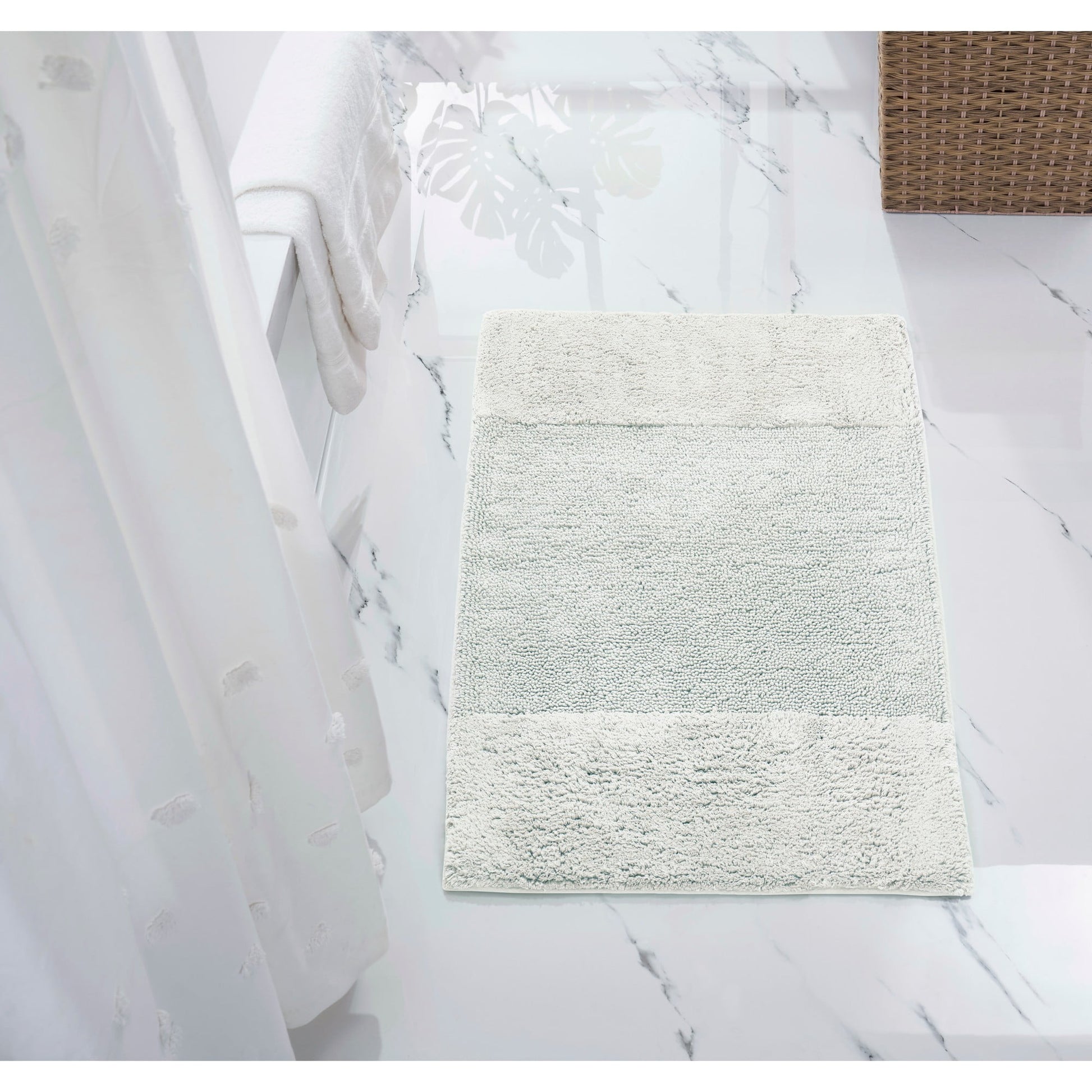 Better Trends 24" x 40" Bathroom Rug 100% Cotton, Soft Tufted Bath Mat, Water Absorbent & Non Slip Bath Rug (Ivory) Granada Collection
