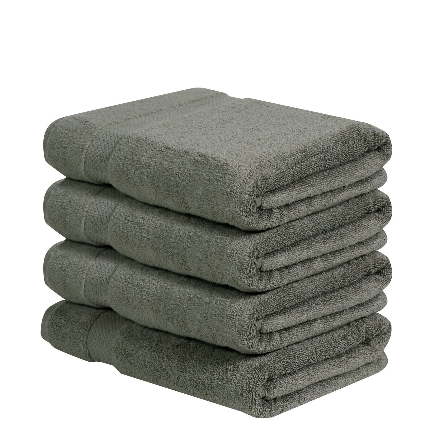 Better Trends 4-Pack Bath Towels 100% Ring Spun Cotton Lightweight, Soft, Extra Absorbent Bath Towels Set for Bathroom Gym Travel Camp Pool Gray-Splash Collection
