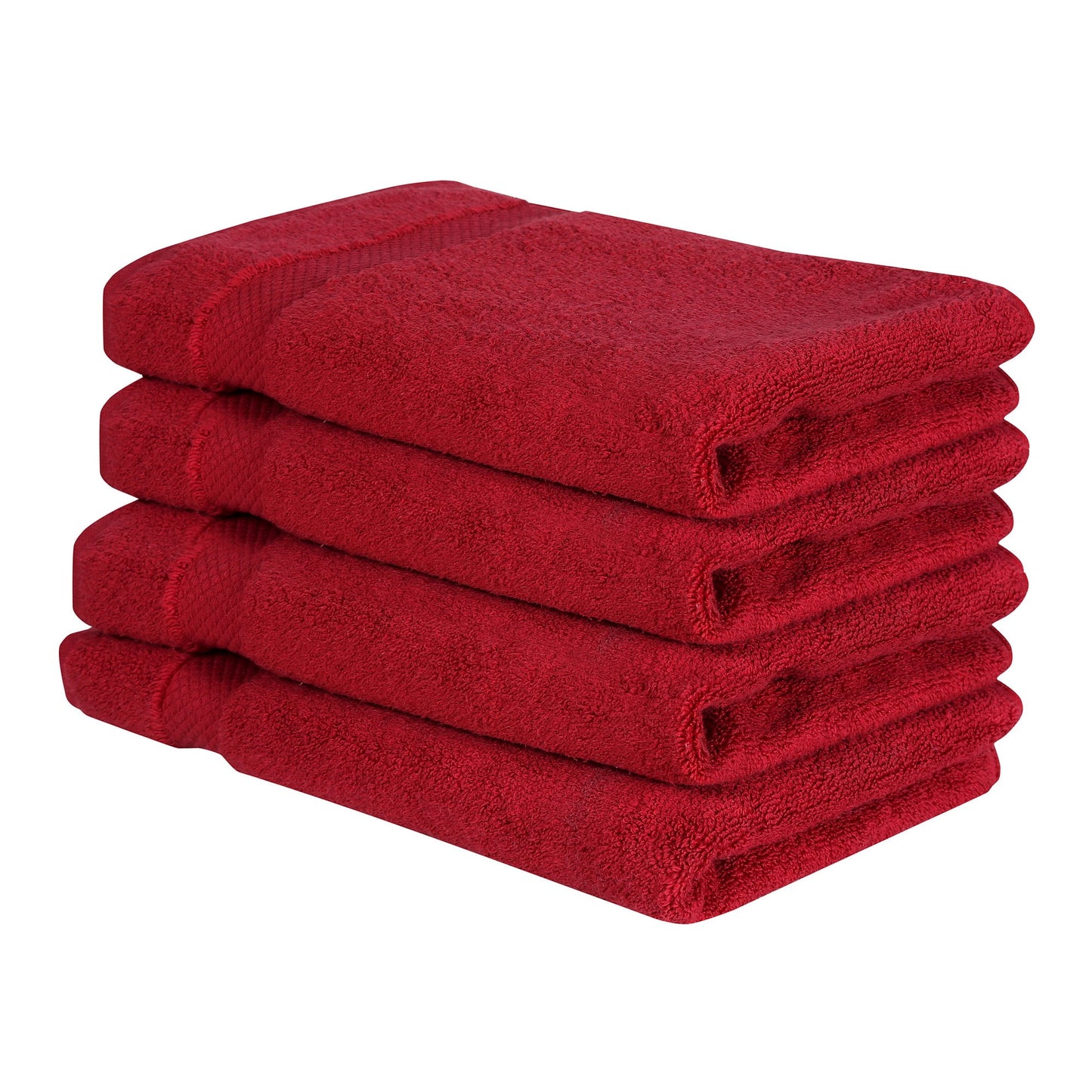 Better Trends 4 Pack Hand Towels Sets (16" x 26") 100% Ring Spun Cotton, Ultra Soft and Highly Absorbent 550 GSM Towels Set for Bathroom, Gym, Shower, Hotel, and Spa, Dark Red Splash Collection
