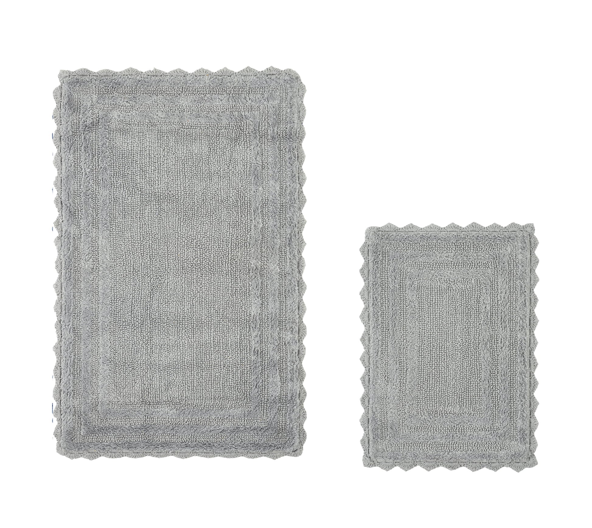 Better Trends 2 Piece Bathroom Rugs Set 100% Cotton, Soft Tufted Bath Mat, Water Absorbent & Reversible Bath Rug (Yellow) Lilly Crochet Collection