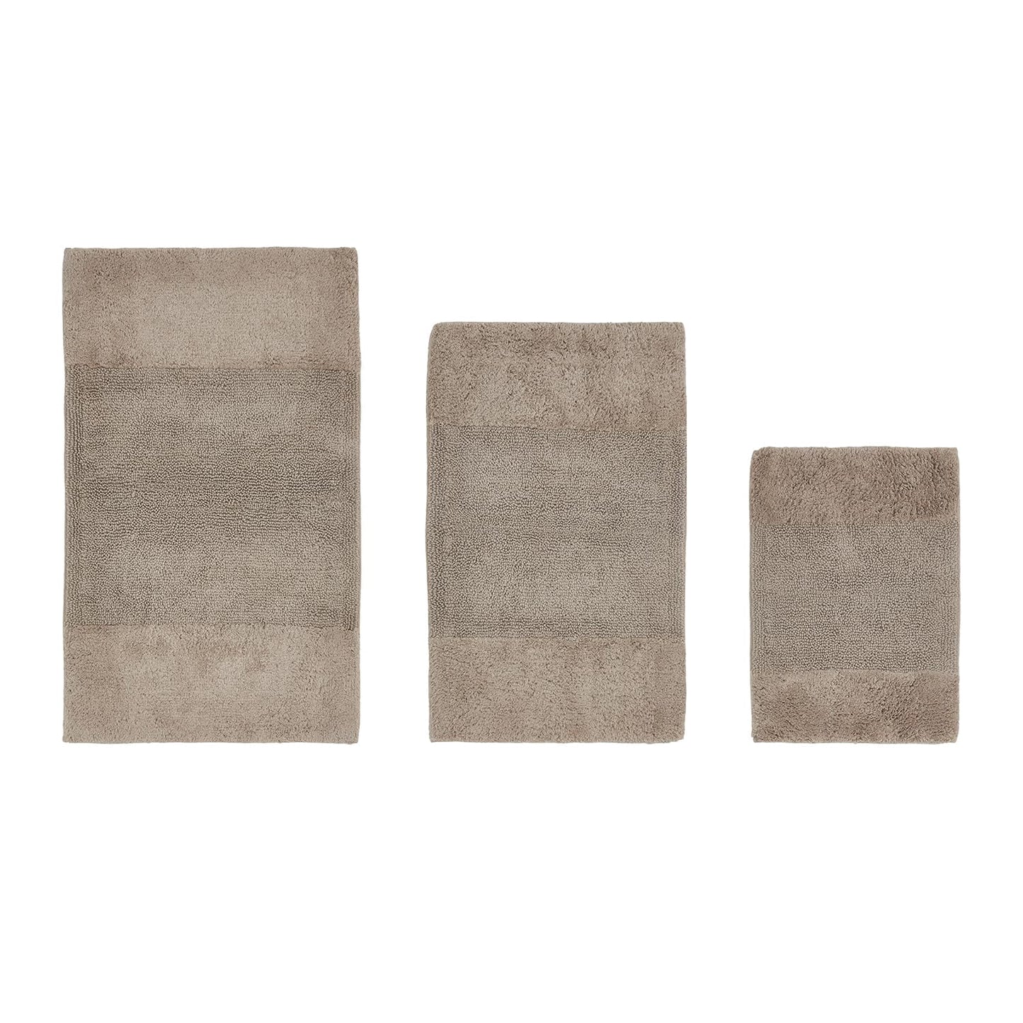 Better Trends 3 Piece Bathroom Rug Set, 100% Cotton, Extra Soft Tufted Bath Mat, Water Absorbent & Non Slip Bath Rug, (Beige) Granada Collection