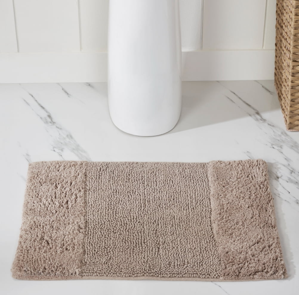 Better Trends 17" x 24" Bathroom Rug 100% Cotton Bath Rug Water Absorbent & Spray Latex Backing Bath Mat (Beige) Granada Collection