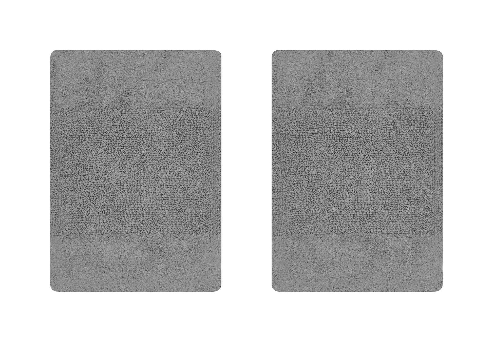 Better Trends 2 Piece Bathroom Rug Set, 100% Cotton, Extra Soft Tufted Bath Mat, Water Absorbent & Non Slip Bath Rug, (Gray) Granada Collection
