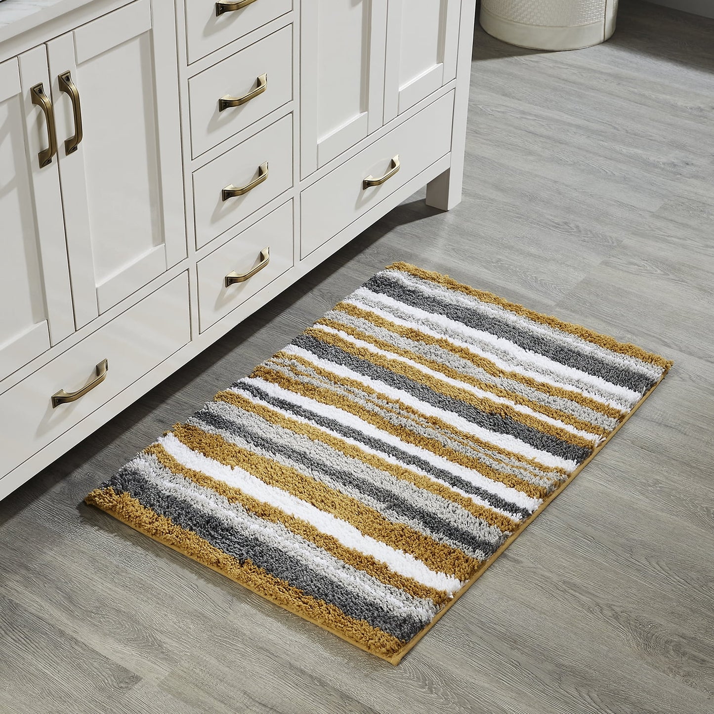 Better Trends 24" x 36" Bathroom Rugs 100% Polyester Soft Water Absorbent Non Slip Bath Mat Machine Washable Rug Griffie Collection - Yellow