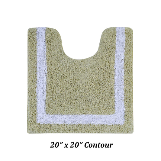 Better Trends 17" x 24" Bathroom Rugs Mat 100% Cotton Soft Bath Rug Water Absorbent Reversible Washable for Bathroom Floor Decor, Laundry Room Hotel Multi Collection - Dark Blue/White