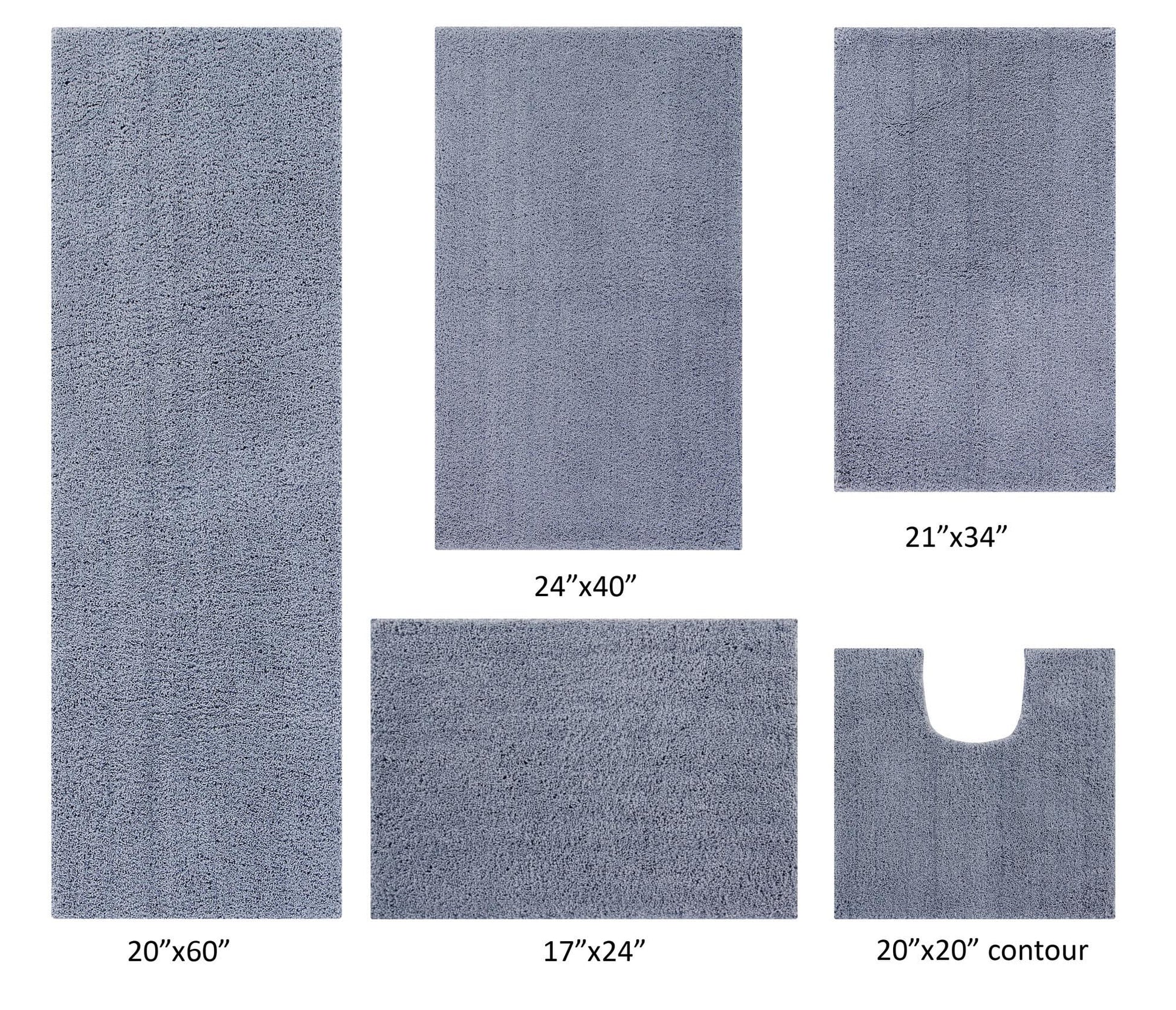 Better Trends 5 Piece Bathroom Rug Set 100% Polyester Bath Rug, Water Absorbent Non-Slip Bath Mat Machine Washable Micro Plush Collection - Navy