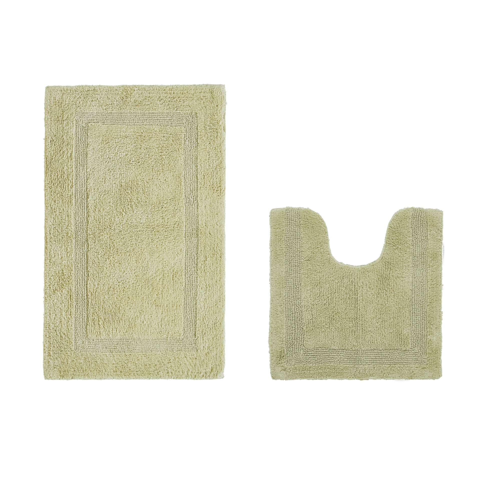 Better Trends Tapete para Inodoro en Forma de U Juego de 2 Piezas Tapete Contorneada 100% AlgodÃ³n Tapete de BaÃ±o Suave Absorbente Reversible Lavable para DecoraciÃ³n Tina Ducha Piso de BaÃ±o, 20"x20"/21"x34" Sage Lux Collection