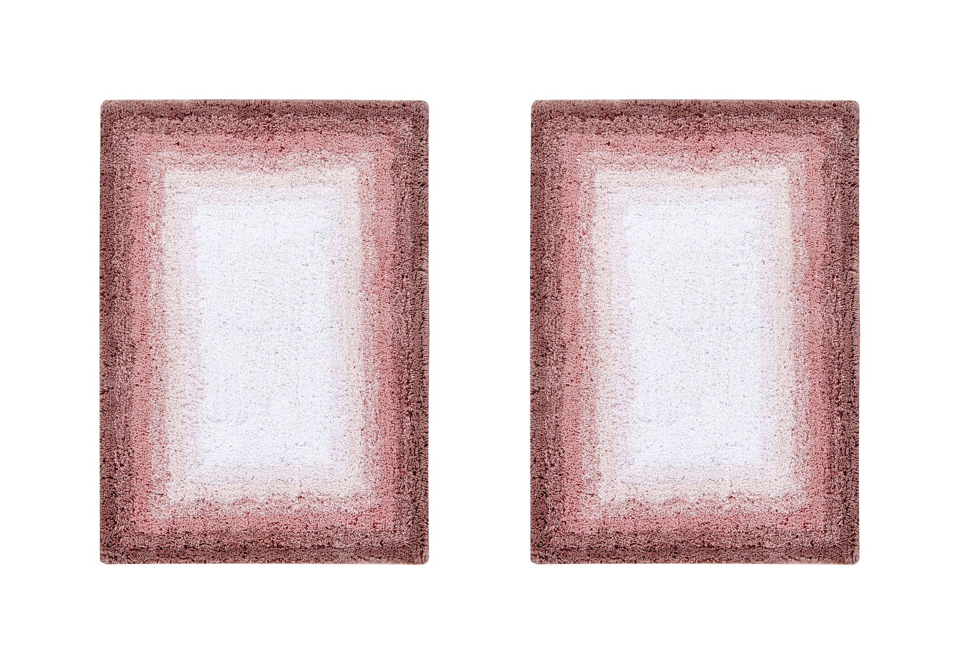 Better Trends 2 Piece Bathroom Rug Set, 100% Cotton, Extra Soft Tufted Bath Mat, Water Absorbent & Non Slip Bath Rug, (Rose) Torrent Collection