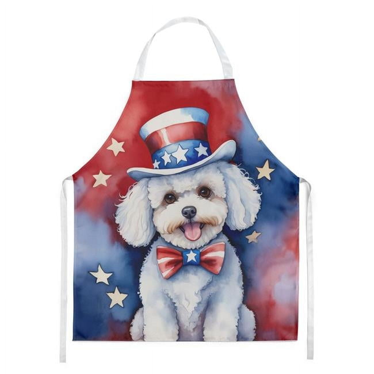 Bichon Frise Patriotic American Apron 27 in x 30 in