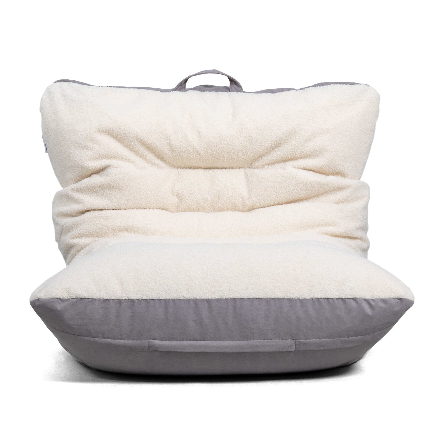 Big Joe Roma Bean Bag Chair, Oat Sherpa and Graphite, Vegan Suede, 3 feet