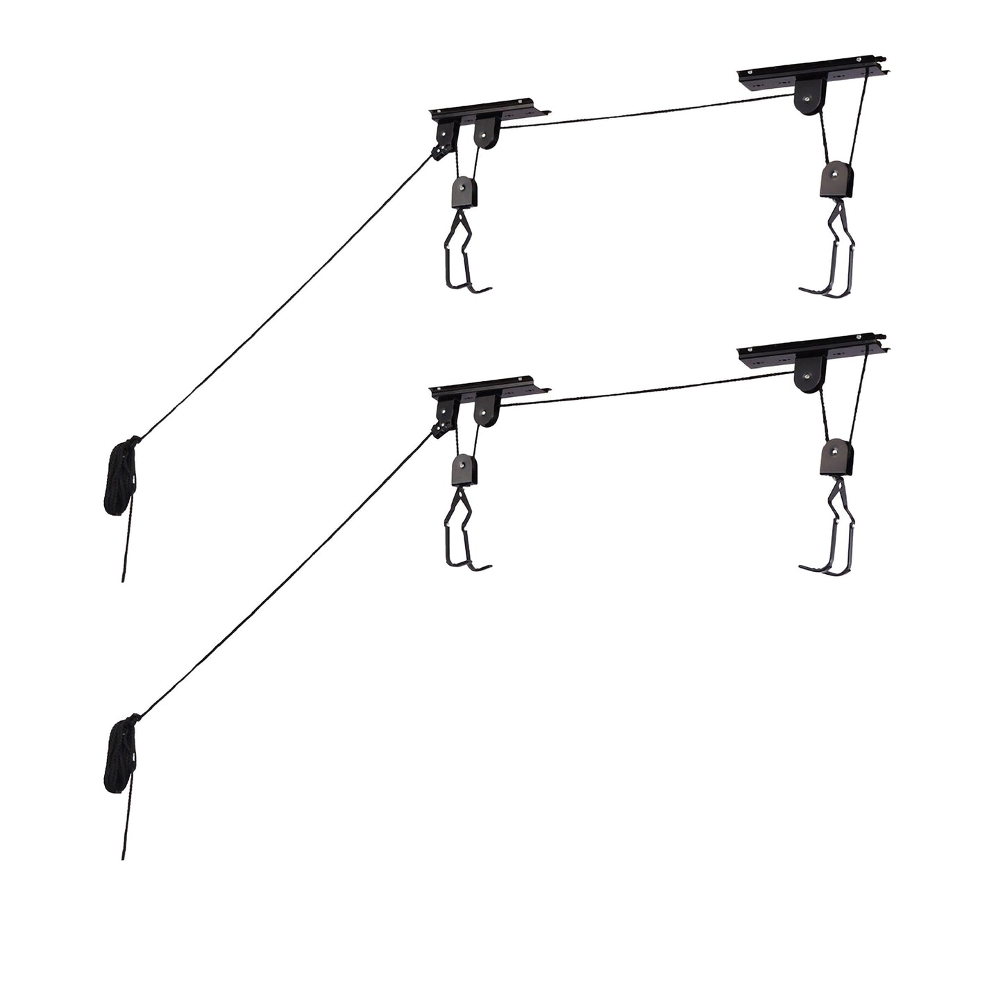 Bike Hoists â€“ Overhead Pulley System with 100 lb Capacity for Bicycles or Ladders â€“ Secure Garage Ceiling Storage by RAD Cycle (Set of 2)