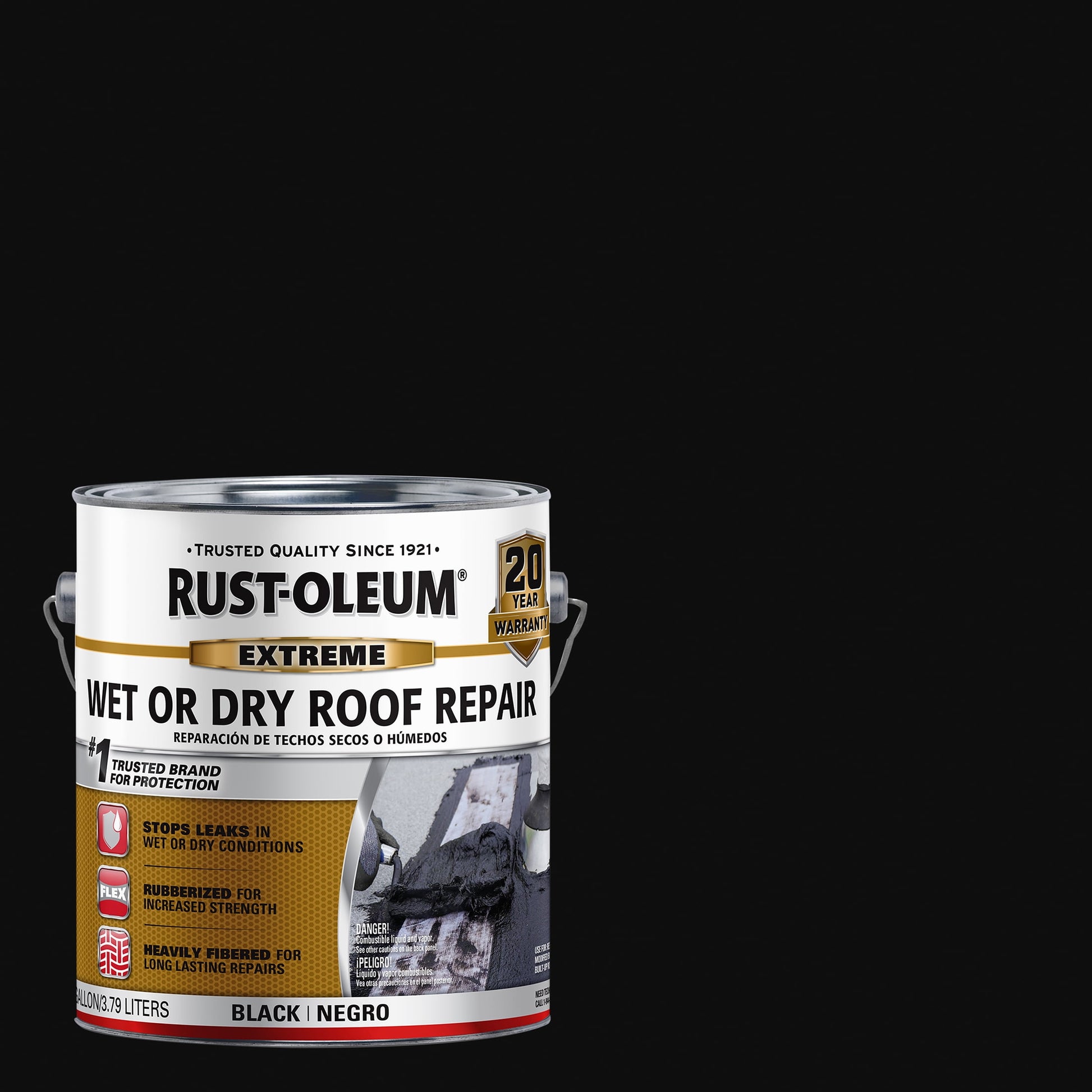 Black, Rust-Oleum Extreame Wet or Dry Roof Repair, Gallon
