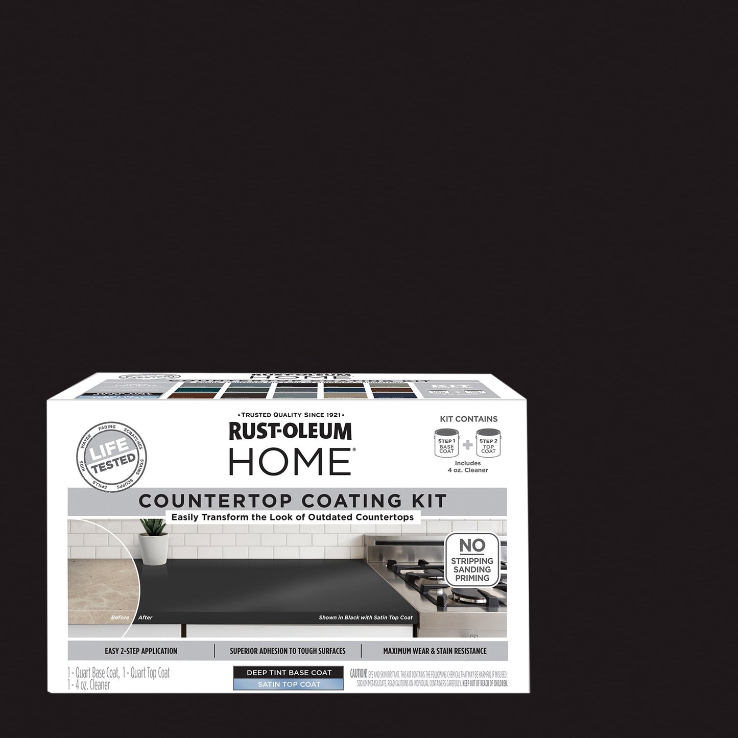 Black, Rust-Oleum HOME Countertop Satin Coating Kit-38496301T, Quart