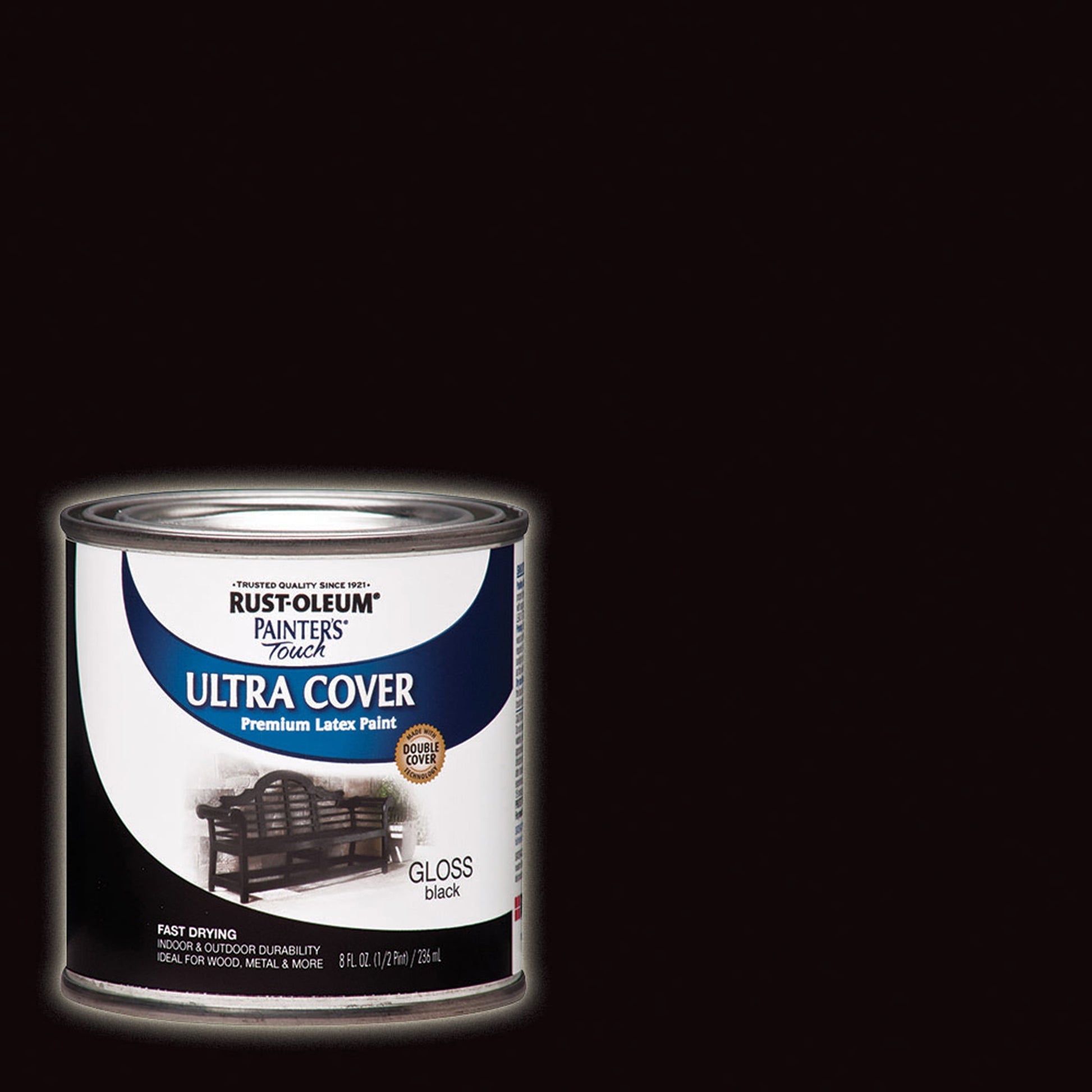 Black, Rust-Oleum Painter's Touch Ultra Cover Gloss, Half Pint, 6 Pack