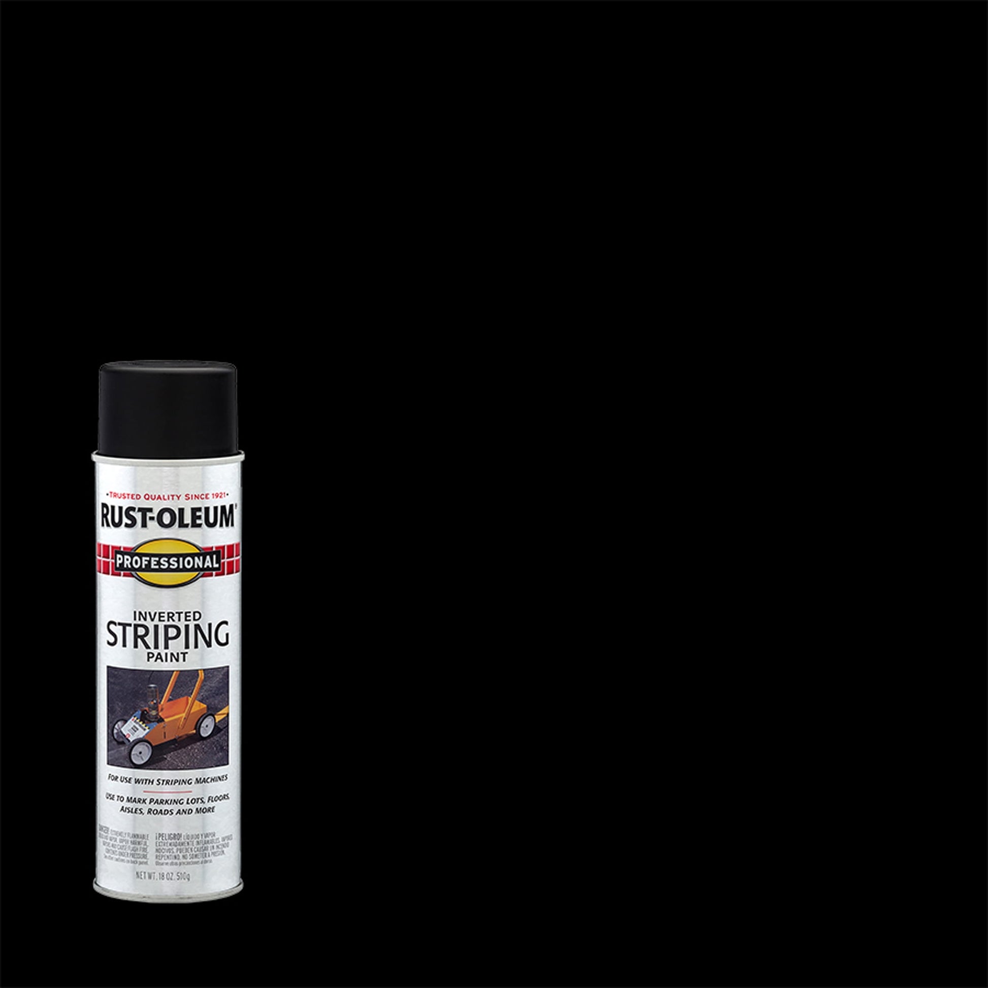 6 Pack, Black, Rust-Oleum Professional Inverted Striping Paint Spray-2578838, 18 oz