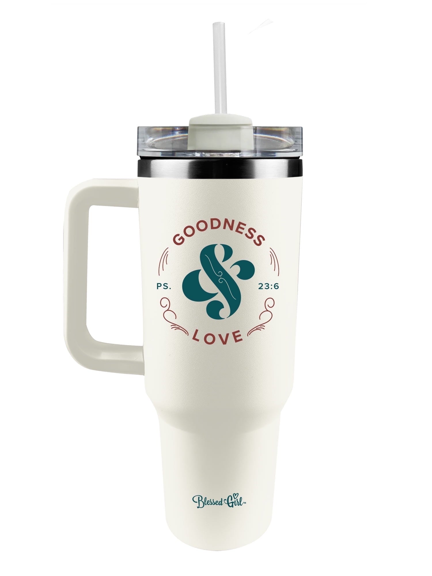 Blessed Girl Taza de Acero Inoxidable de 40 oz con Popote Bondad y Amor