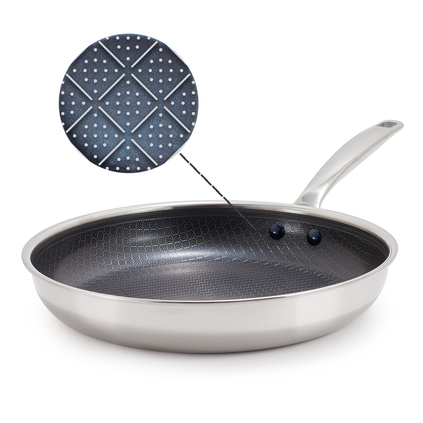 Blue Diamond 11â€³ Hybrid Stainless Steel Diamond Bond Ceramic Nonstick Frypan
