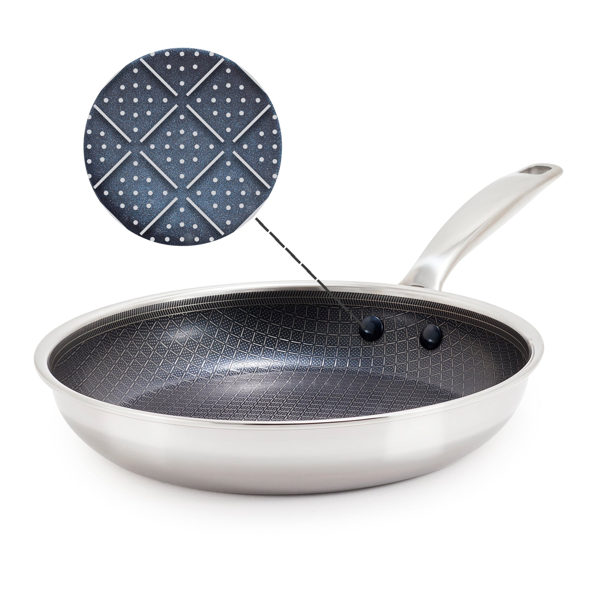 Blue Diamond 9.5â€³ Diamond Bond Ceramic Nonstick Hybrid Stainless Steel Frypan, Induction Ready