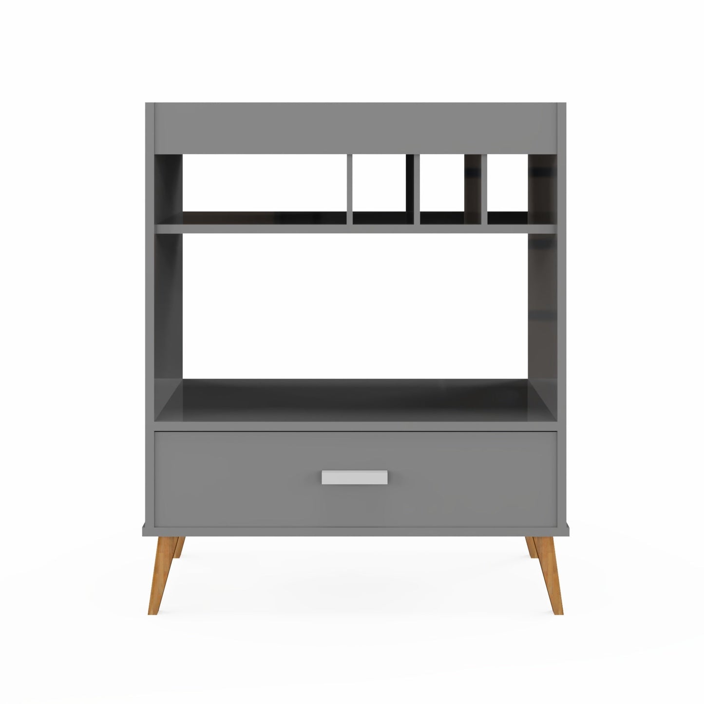 Boahaus Belfast Mini Bar Cabinet with Drawers, Wine Storage, Glass Rack, and Grey Matte Finish â€“ Space-Saving Modern Bar Furniture for Small Apartments