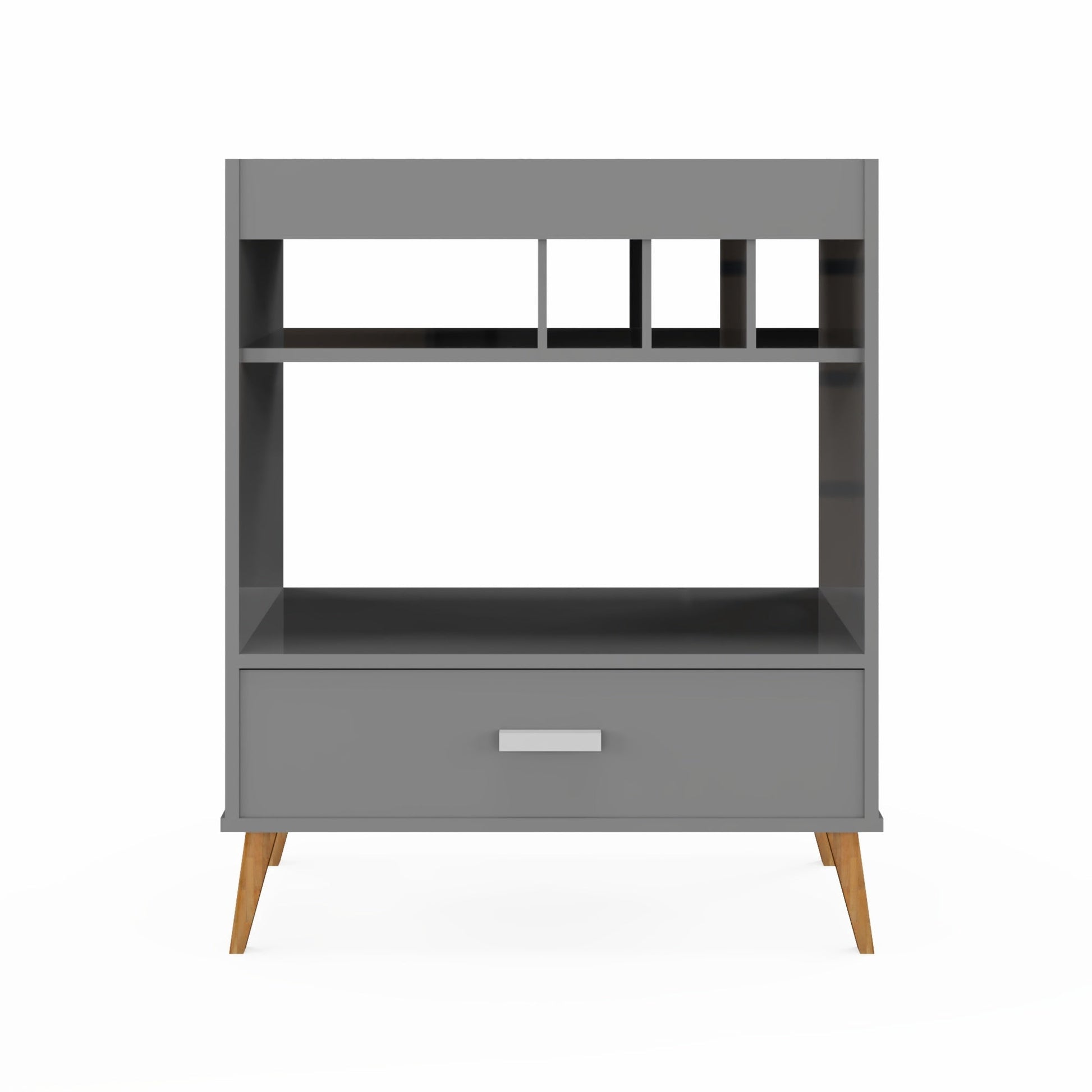 Boahaus Belfast Mini Bar Cabinet with Drawers, Wine Storage, Glass Rack, and Grey Matte Finish â€“ Space-Saving Modern Bar Furniture for Small Apartments