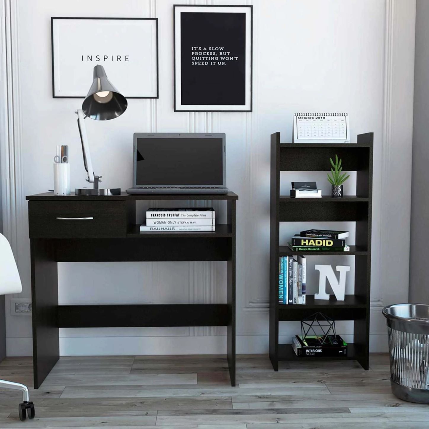 Boahaus Tainan Escritorio Moderno, para Adulto, Negro