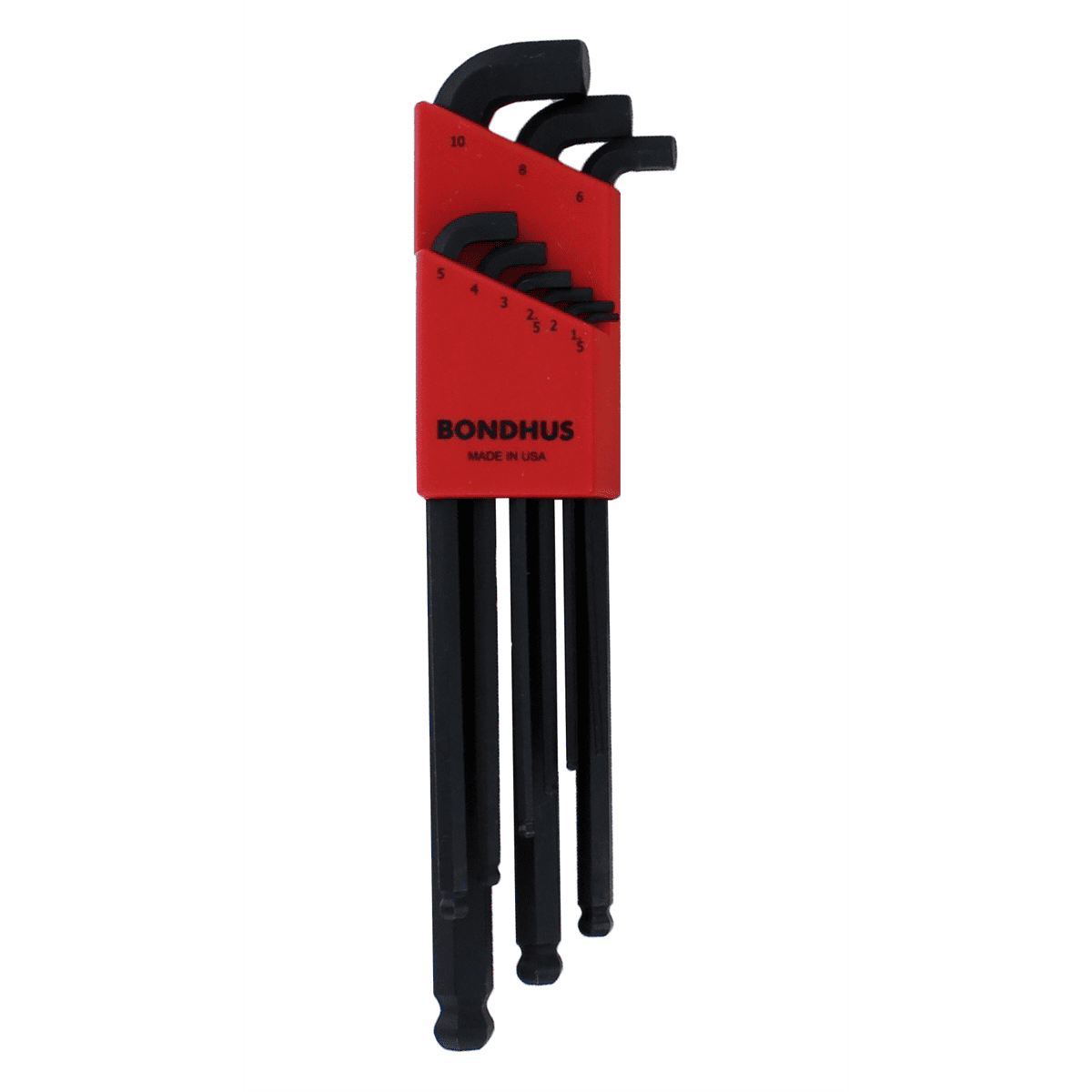 Bondhus 16799 Hex Ball End Wrench Set, 9pc, 1.5mm-10mm, Twist-to-Lock Case