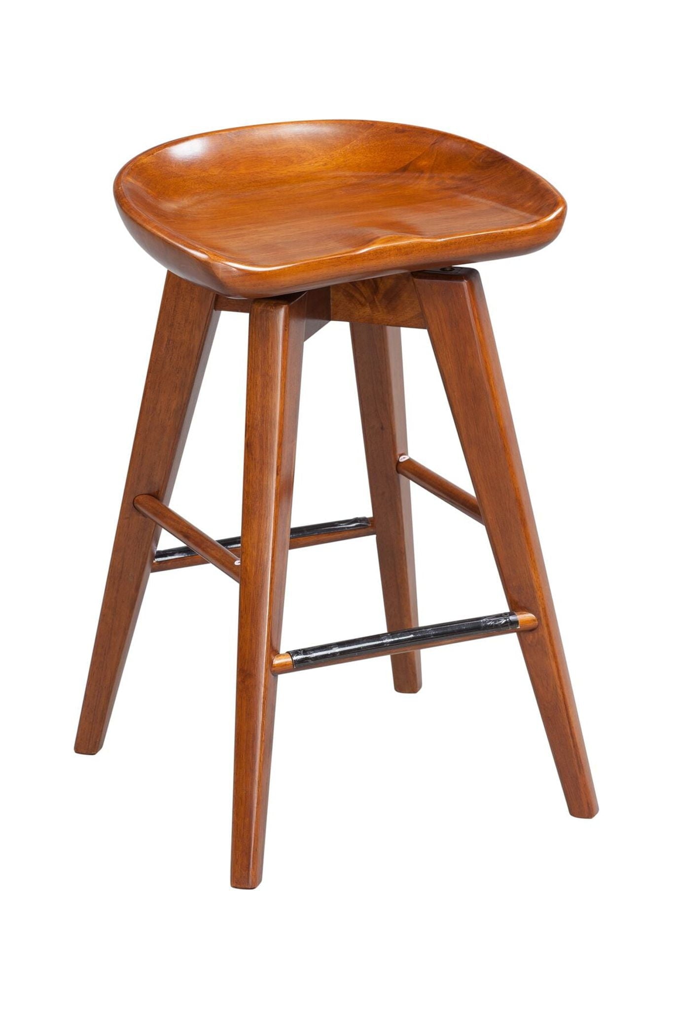 Boraam Bali Backless Swivel Rubberwood Counter Stool in Cappuccino Finish