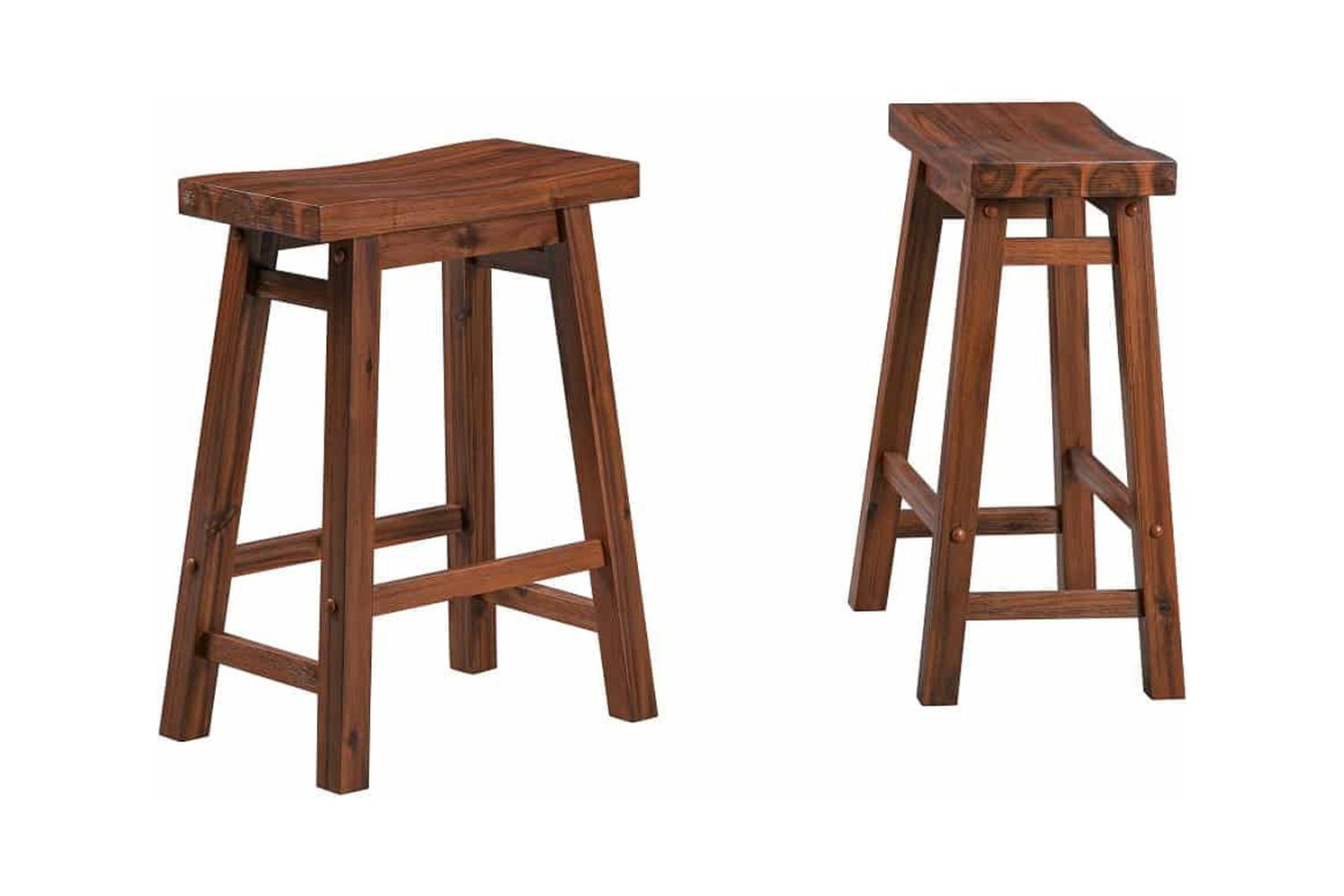 Boraam Sonoma Saddle Counter Height Stool Chestnut Wire-Brush Set of 2
