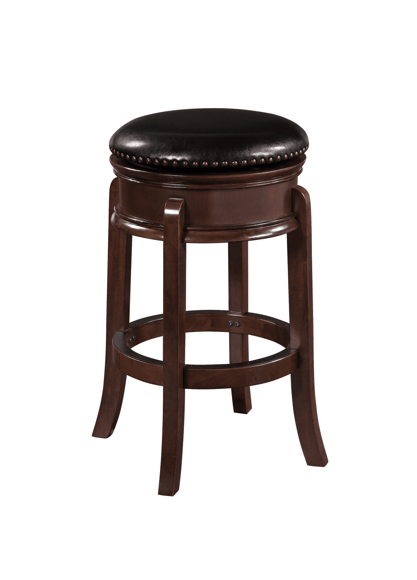 Boraam Wood Bar Height Hamilton Swivel Stool in Cappuccino Finish