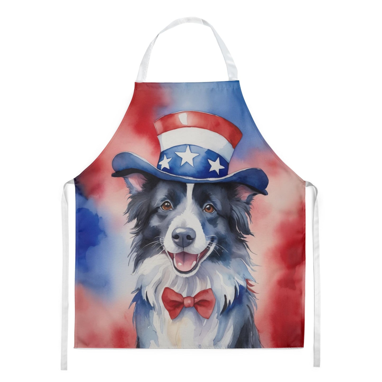 Border Collie Patriotic American Apron 27 in x 30 in