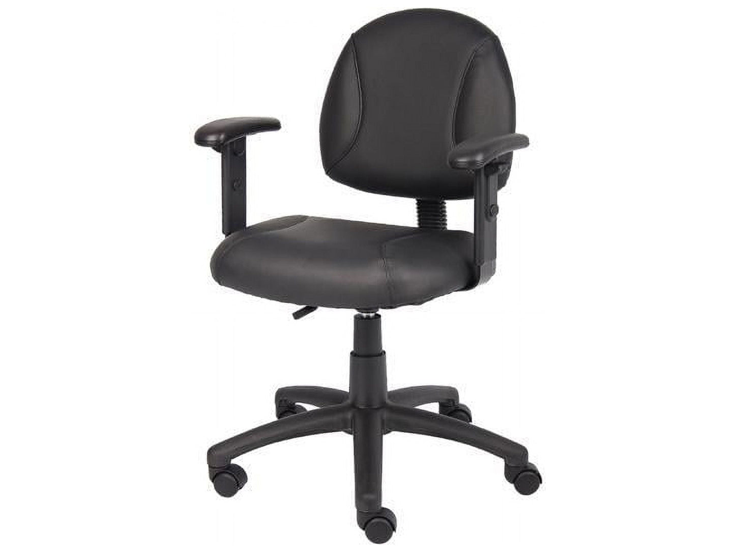 Boss Office Products Posture Task Chair with Adjustable Arms and Casters, Black