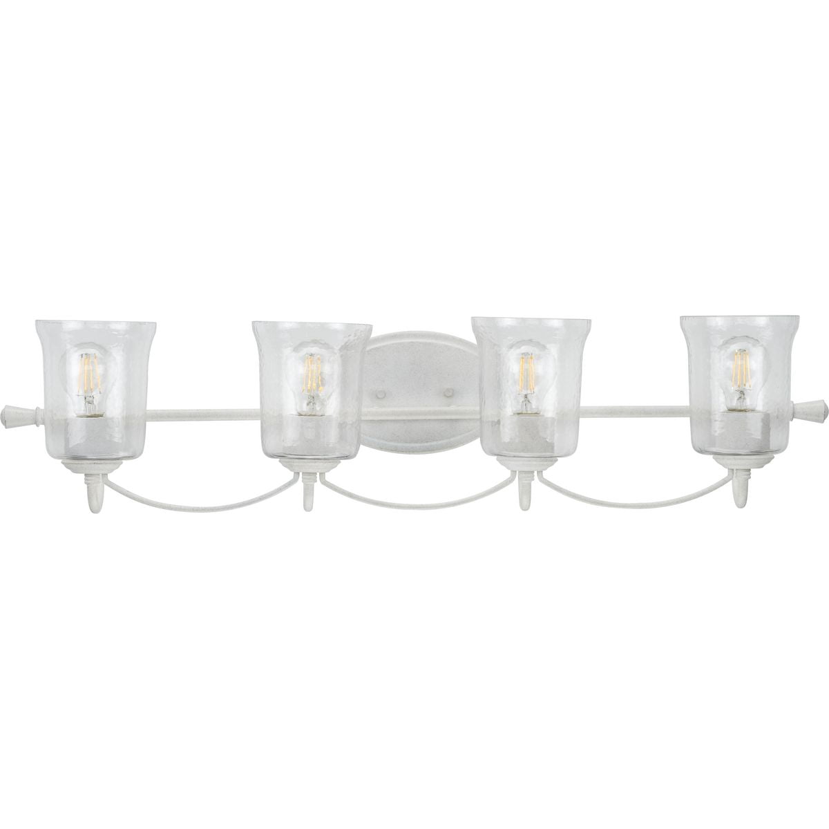 Bowman Collection Cuatro Luces Negro Mate Vidrio Cincelado Transparente BaÃ±o Costero Tocador Luz