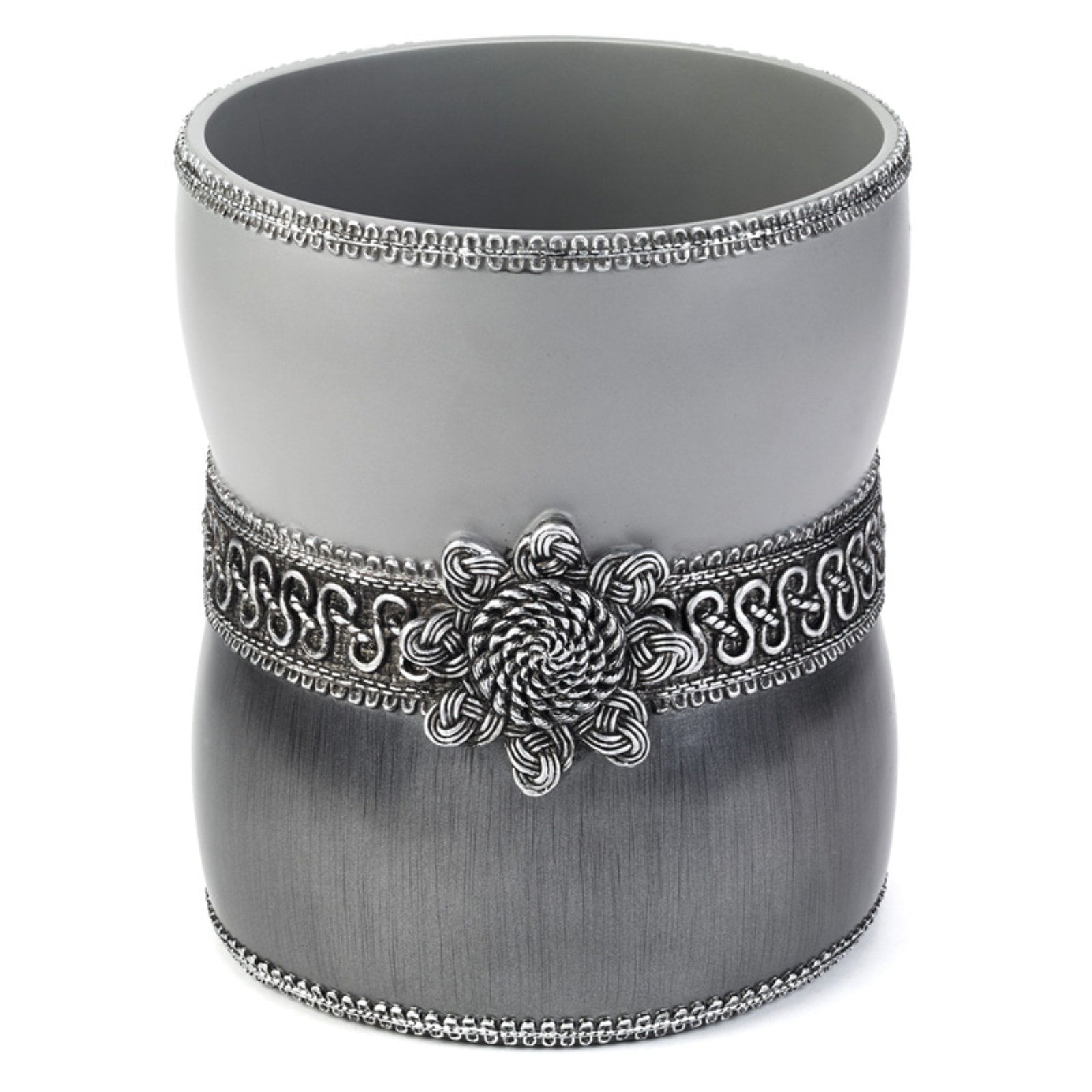 Braided Medallion Waste Basket Granite