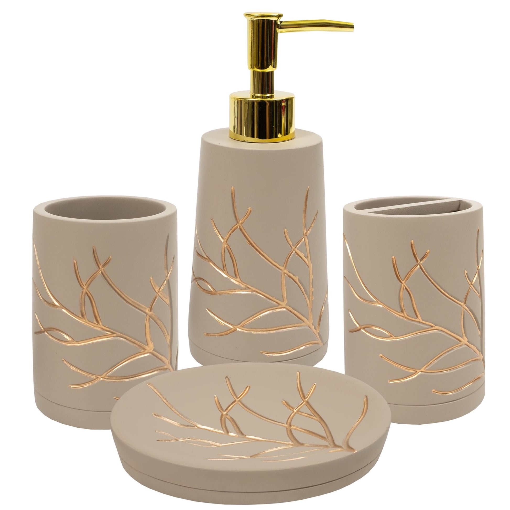 Branches Bath Accessory Collection 4 Piece Bathroom Set