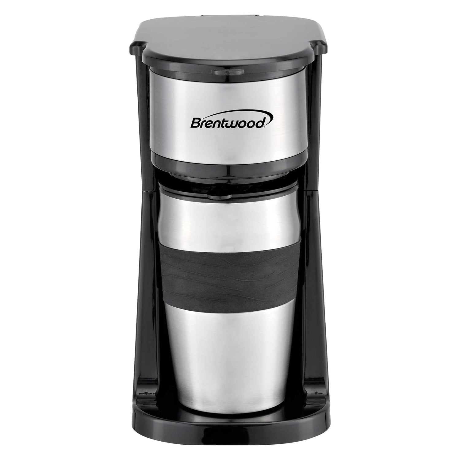 Brentwood 700-Watt Portable Single-Serve Coffee Maker with 14-Oz. Travel Mug