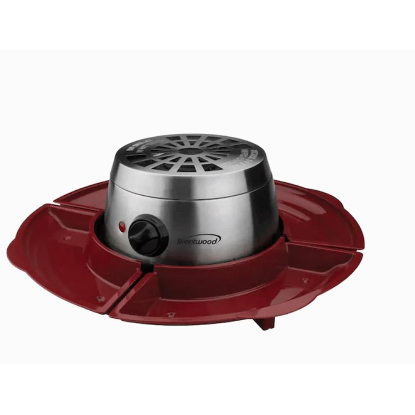 Brentwood Appliances TS603 Indoor Stainless Steel Electric Flameless Sâ€™mores Maker with 4 Roasting Forks and 4 Stackable Red Trays