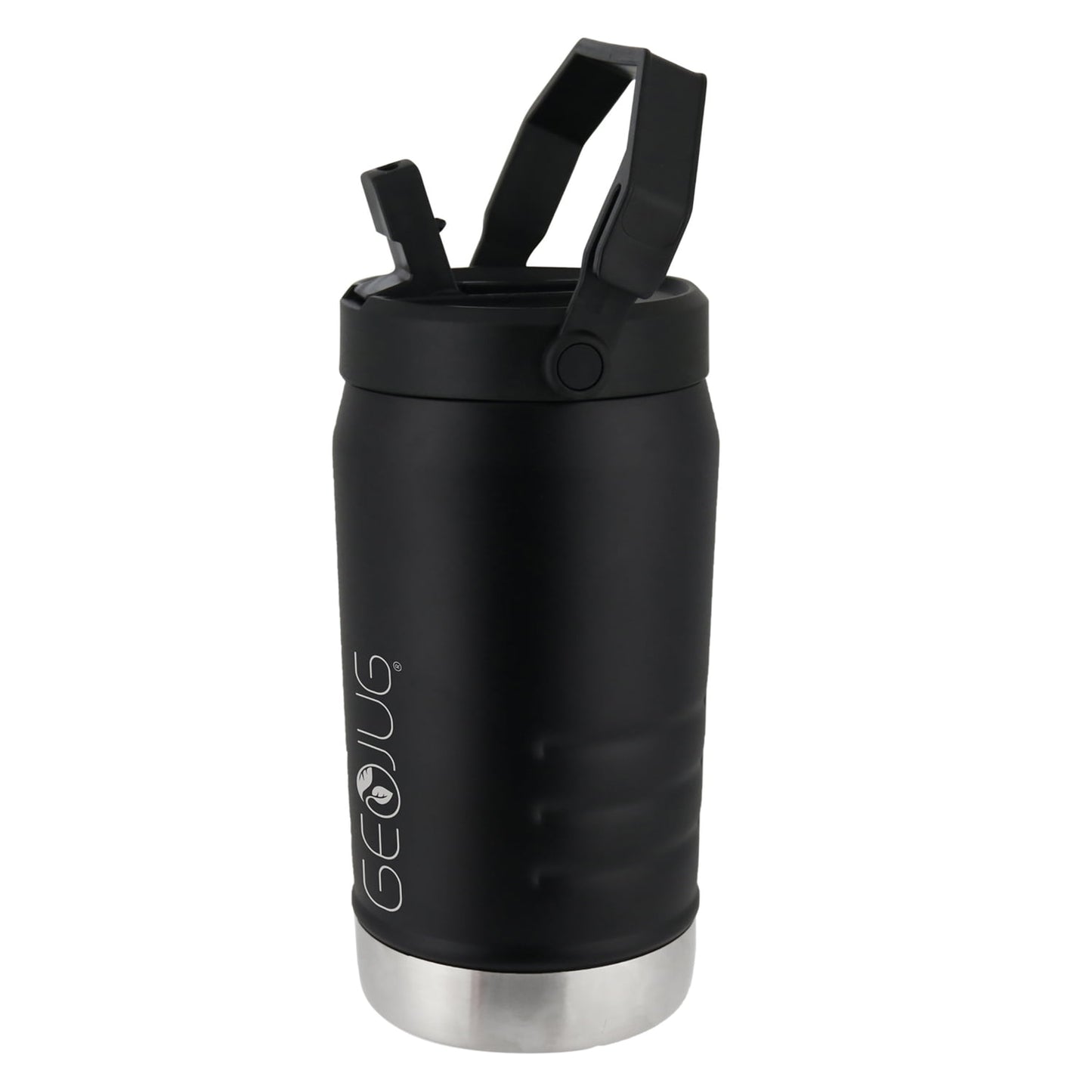 Brentwood Geojug Vacuum-Insulated Stainless Steel Sports Water Jug with Spout Straw Lid, and Handle with Fence Hook (40 Oz.; Cream), G-1200CRM