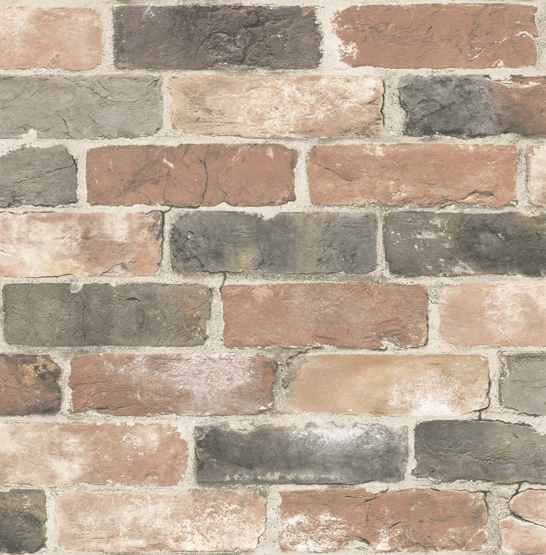 Brewster Cody Red Reclaimed Bricks Wallpaper, 20.5-in by 33-ft, 56.4 sq. ft