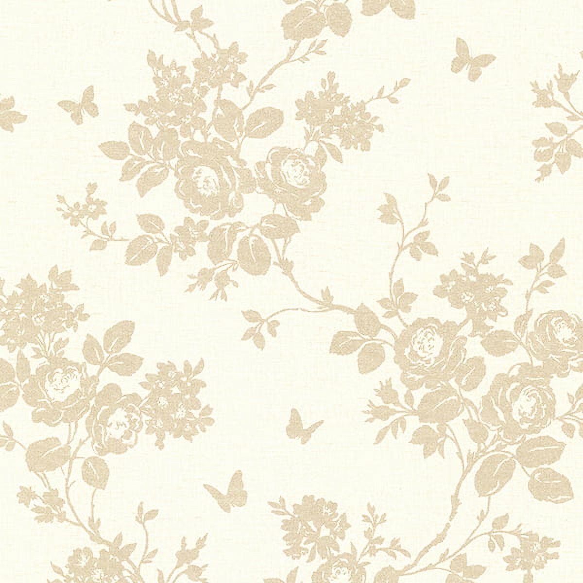 Brewster Floral Beige Milly Wallpaper